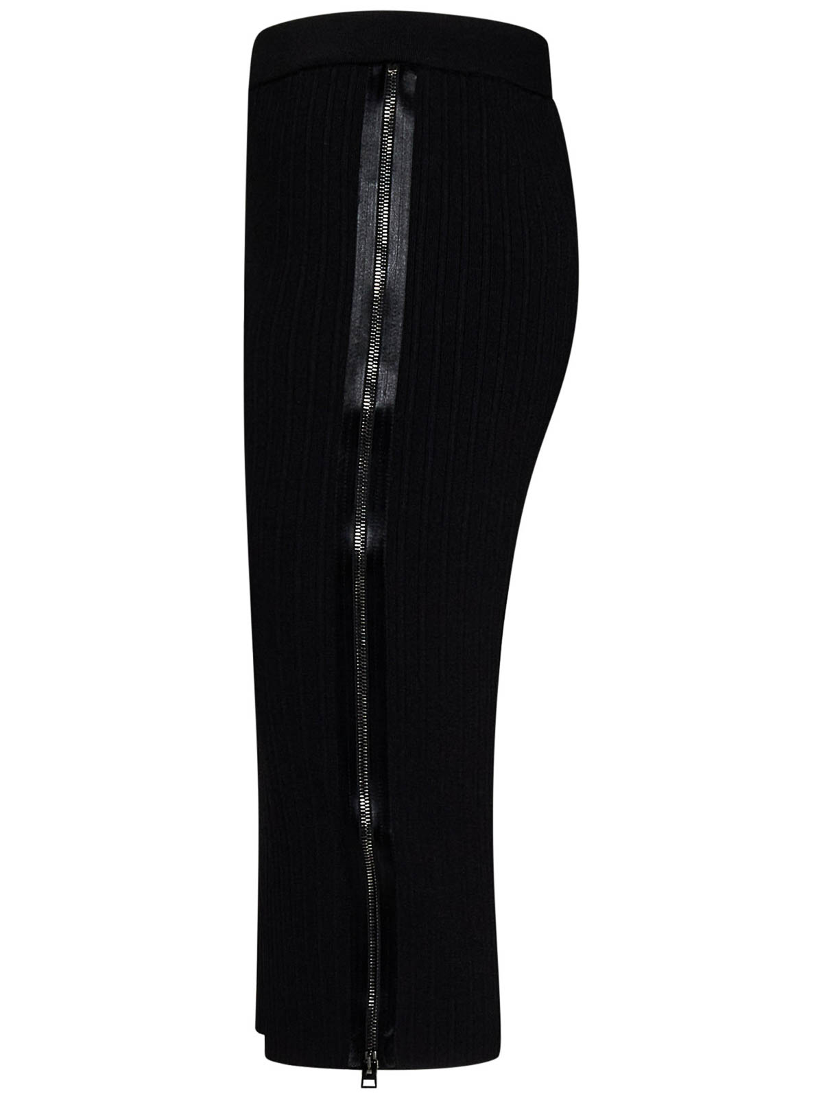 Shop Tom Ford Black Silk Blend Midi Pencil Skirt In Negro
