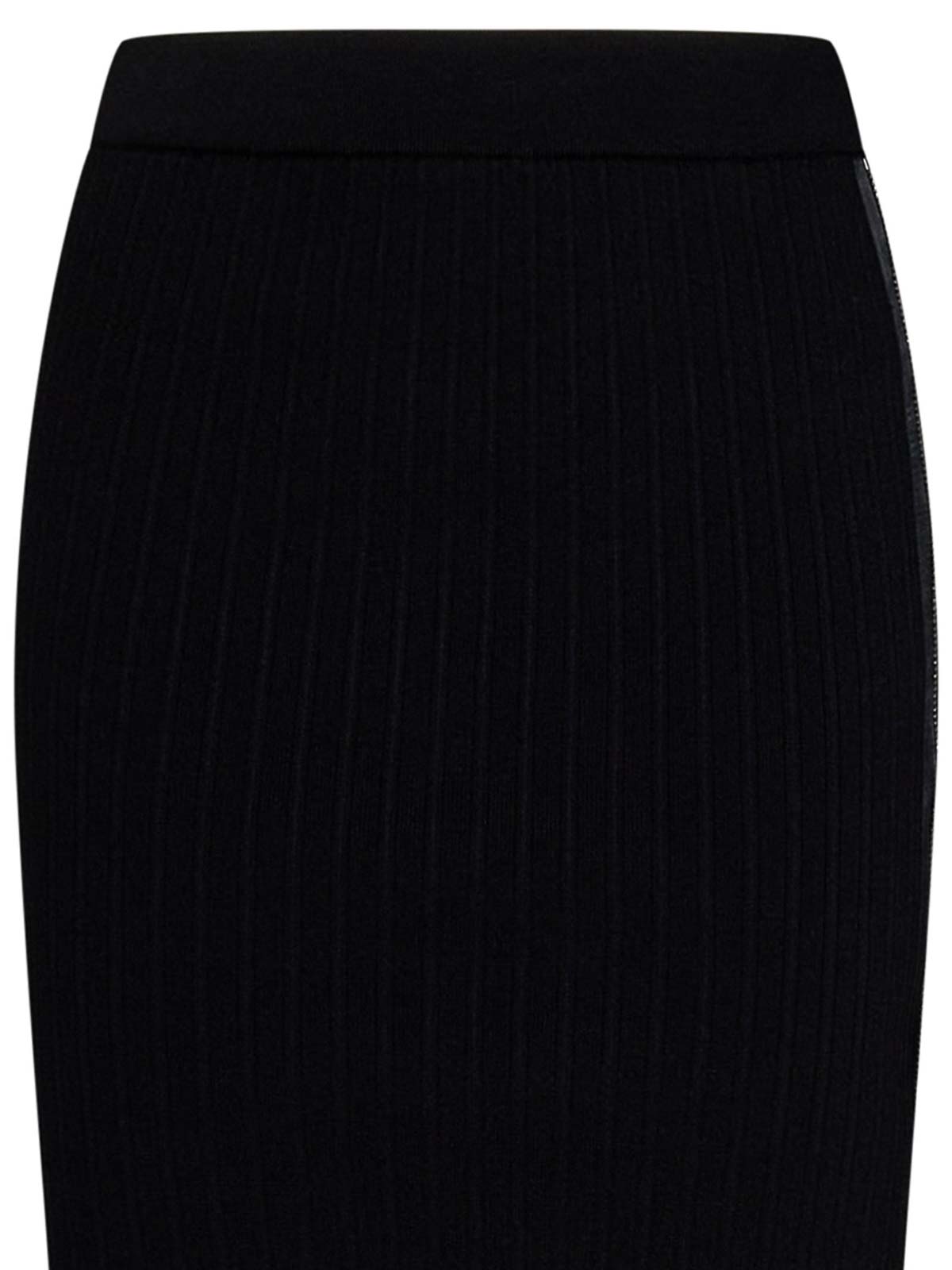 Shop Tom Ford Black Silk Blend Midi Pencil Skirt In Negro