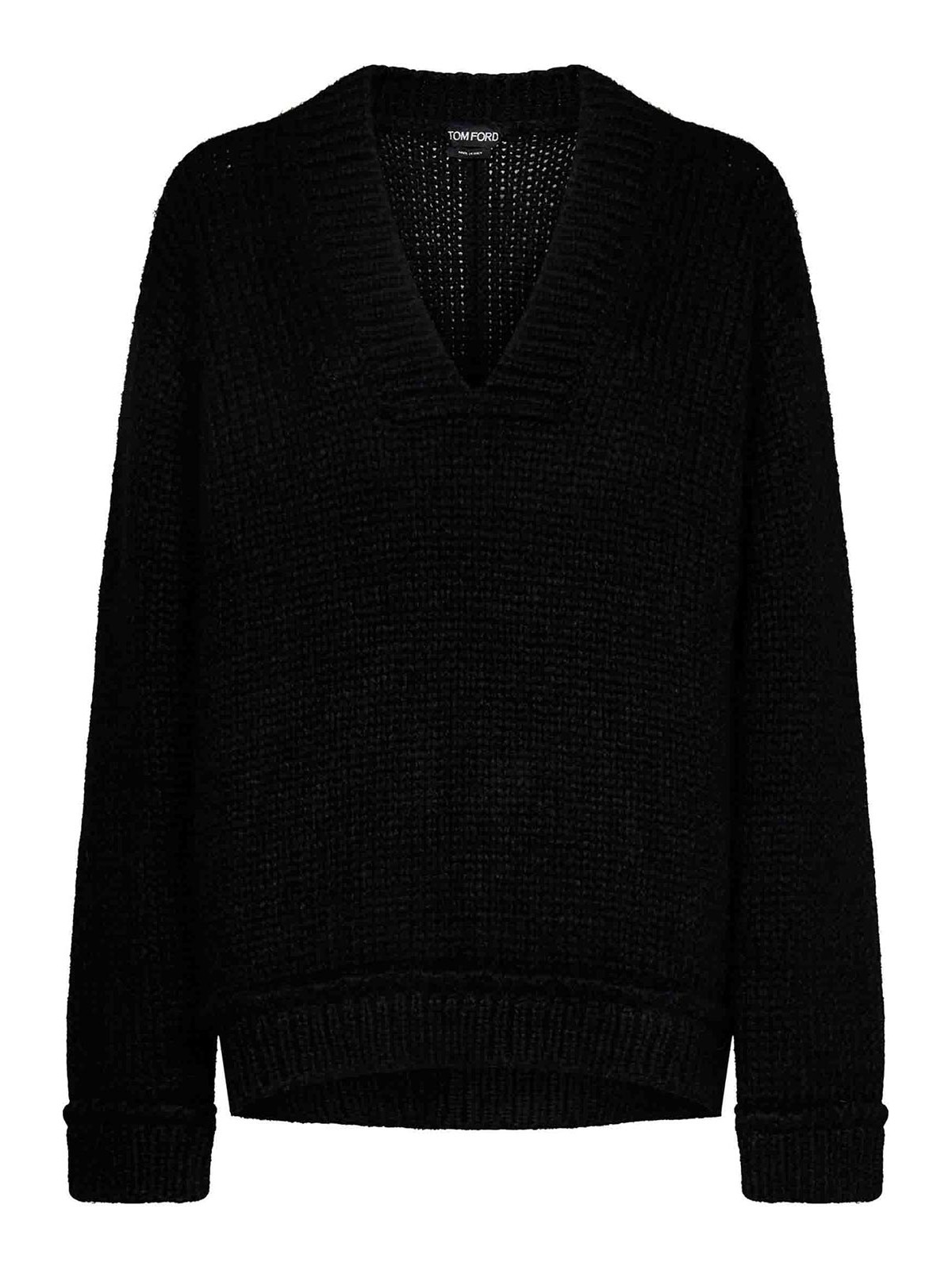 Tom Ford Loose-fit Pullover In Alpaca Blend In Negro