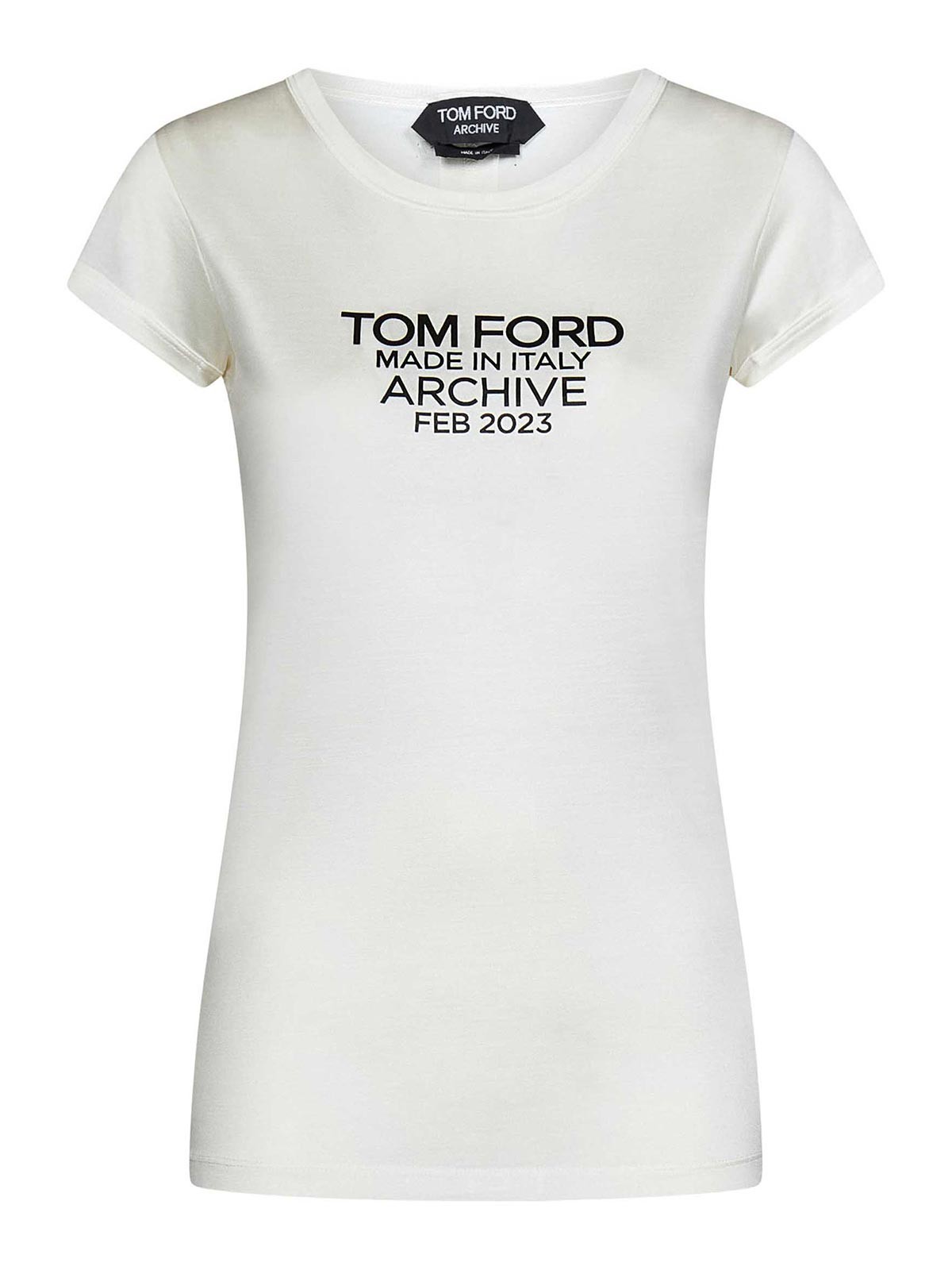 Shop Tom Ford Chalk Silk Jersey T-shirt In Blanco
