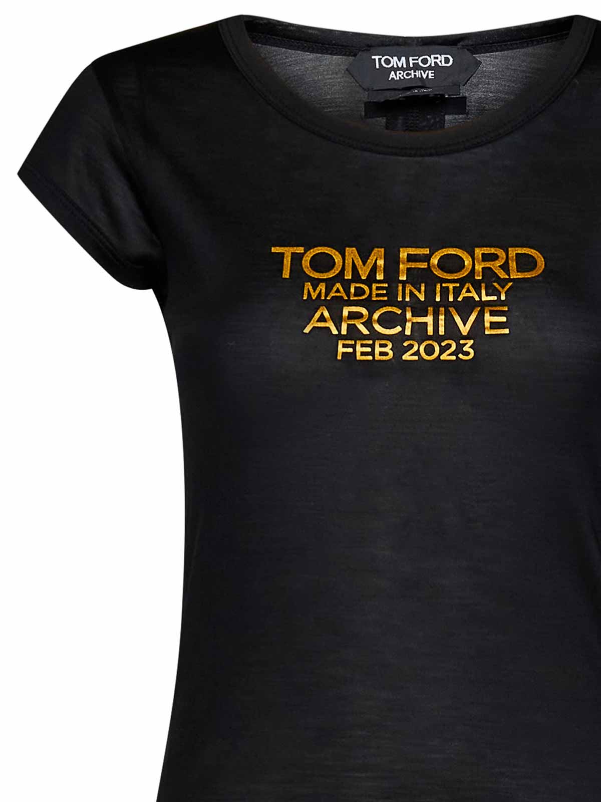 Shop Tom Ford Black Silk Jersey T-shirt In Negro