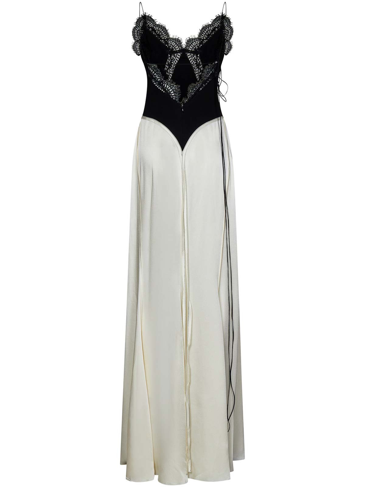 sachin and babi light blue dress Victoria Beckham Floor-Length Georgette and Lace Dress|1323WDR004743A3