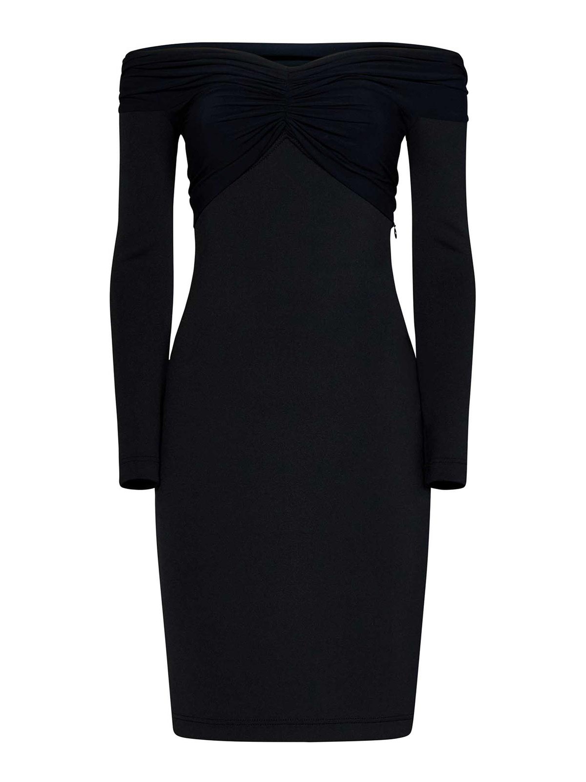 Shop Burberry Off-shoulder Stretch Jersey Dress In Black