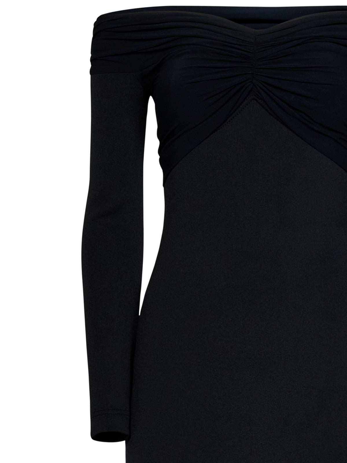 Shop Burberry Off-shoulder Stretch Jersey Dress In Black