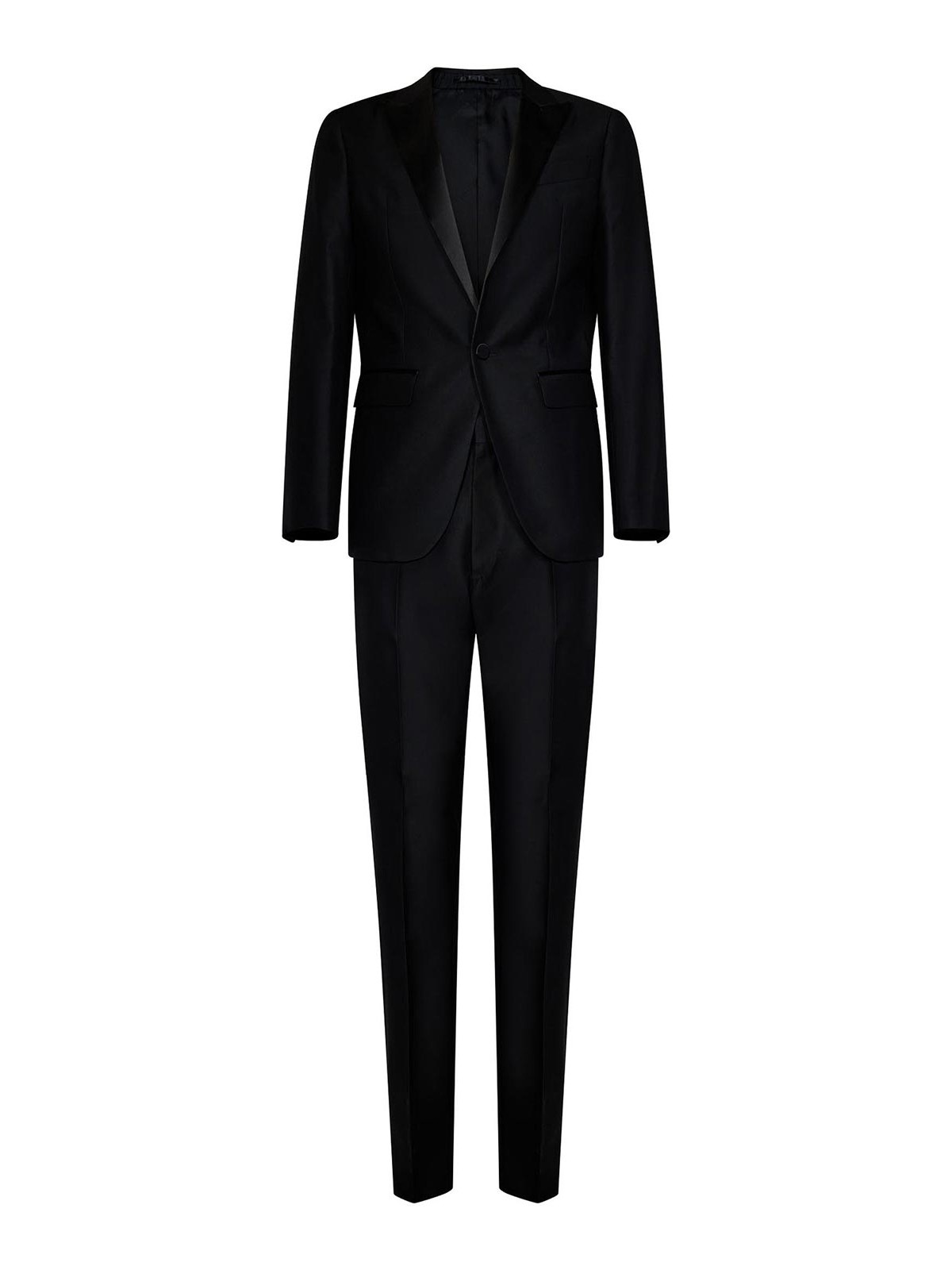 Shop Dsquared2 Black Virgin Wool And Silk Tuxedo Suit