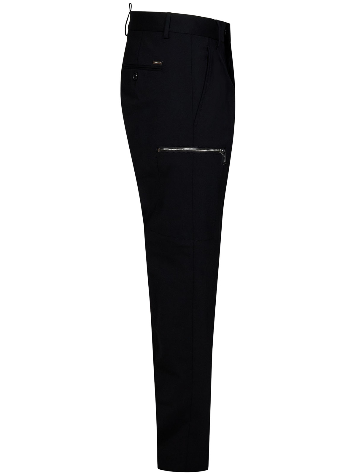 Shop Dsquared2 Tapered Black Wool Trousers With Zip Pockets