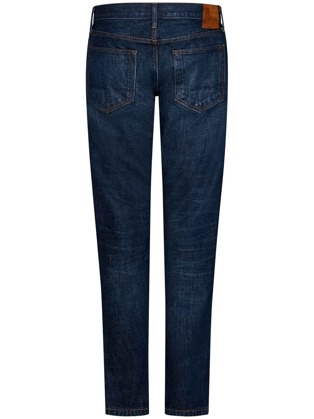 Shop Tom Ford Slim-fit Blue Vintage Denim Jeans