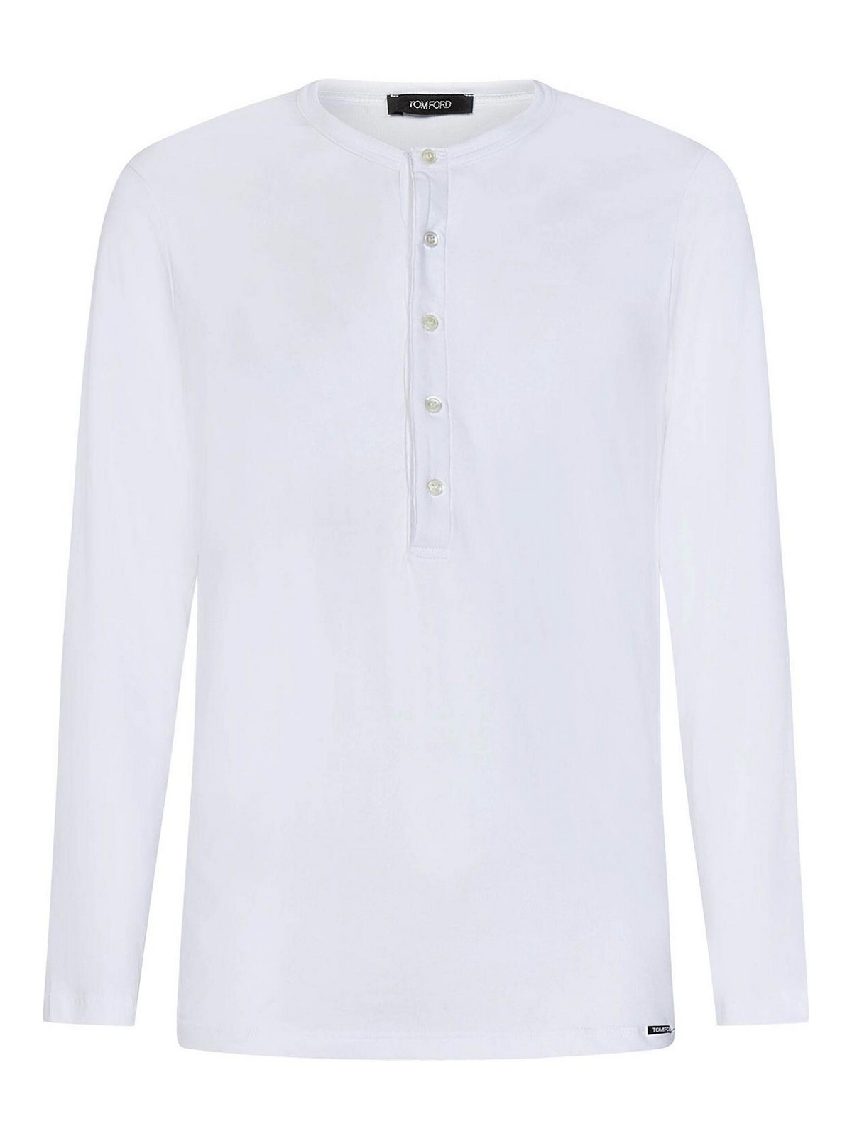Tom Ford Stretch Henley T-shirt In White