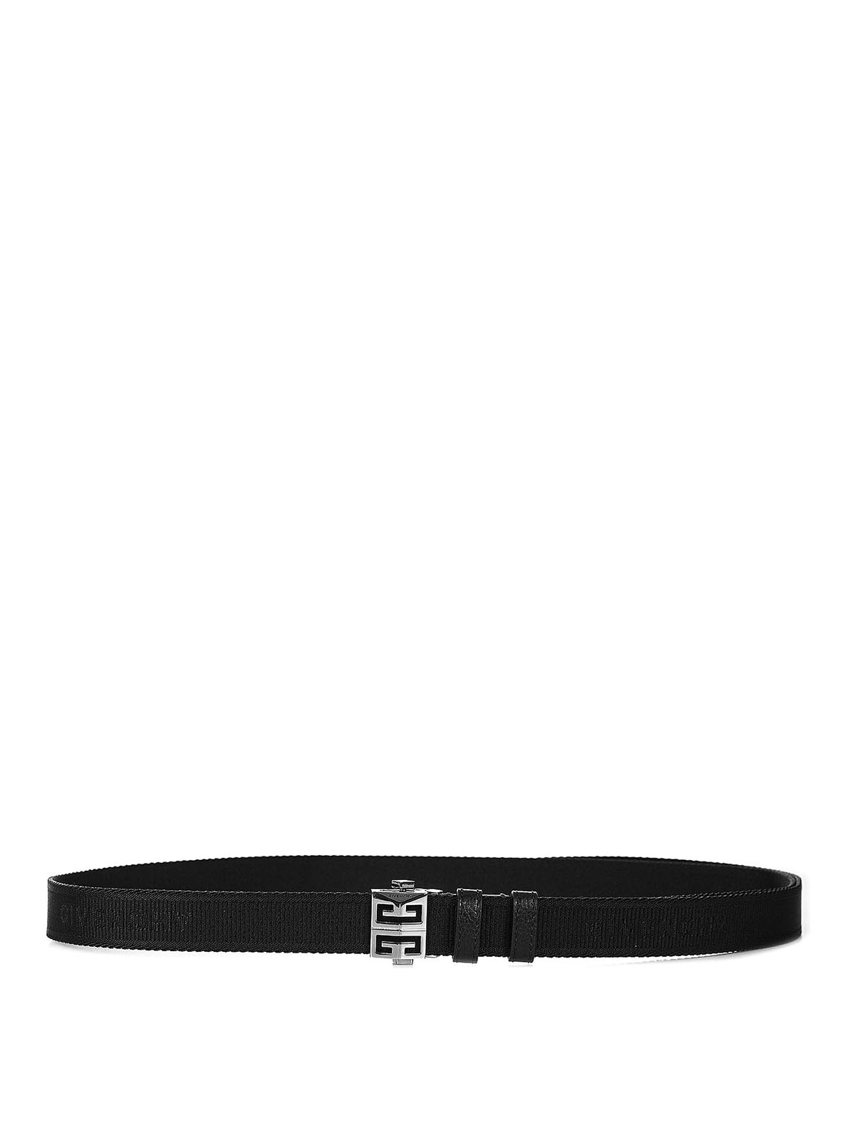 Shop Givenchy Logoed Jacquard Canvas Belt In Black