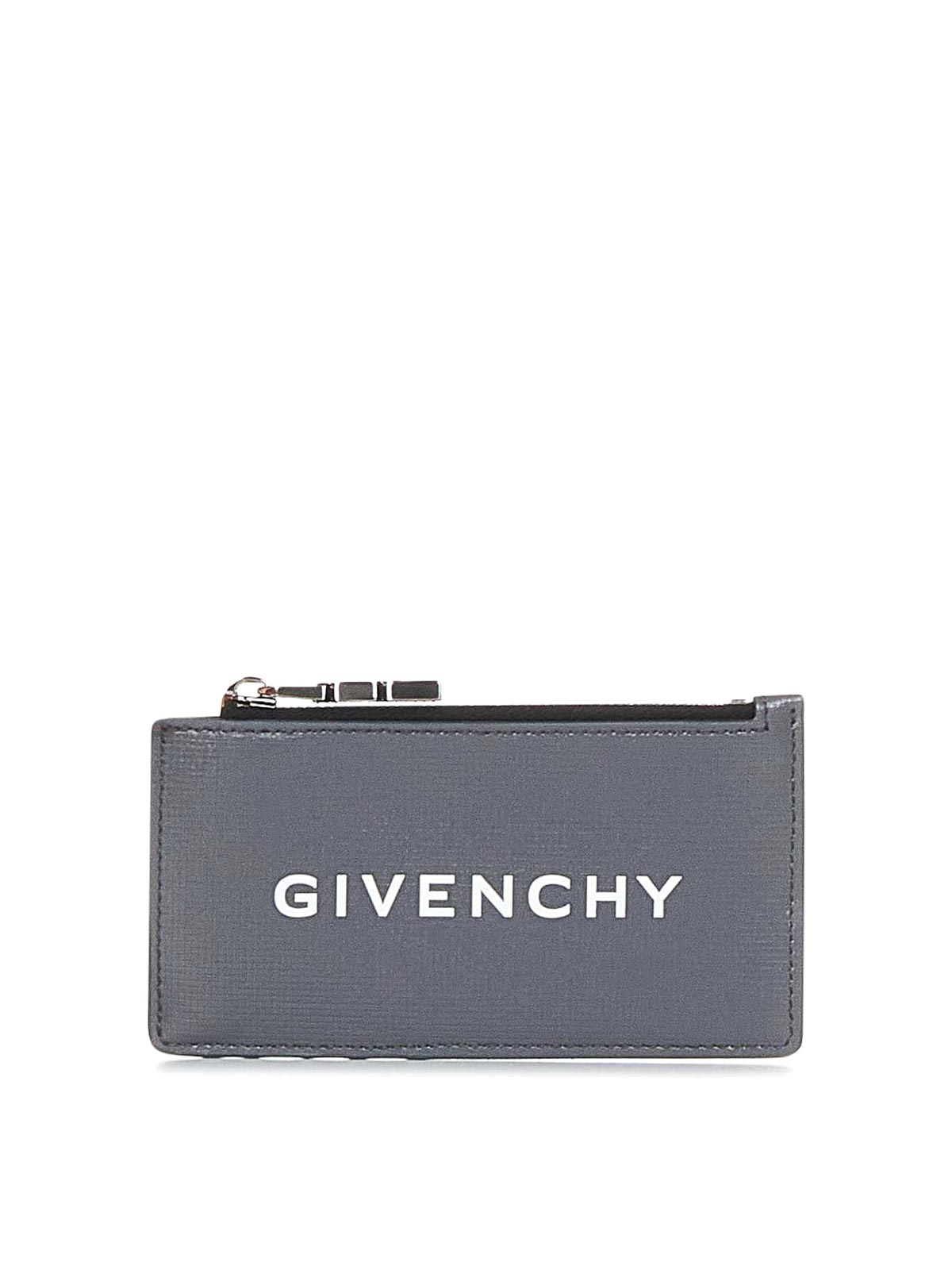Givenchy Grey Embossed Calfskin Card Case
