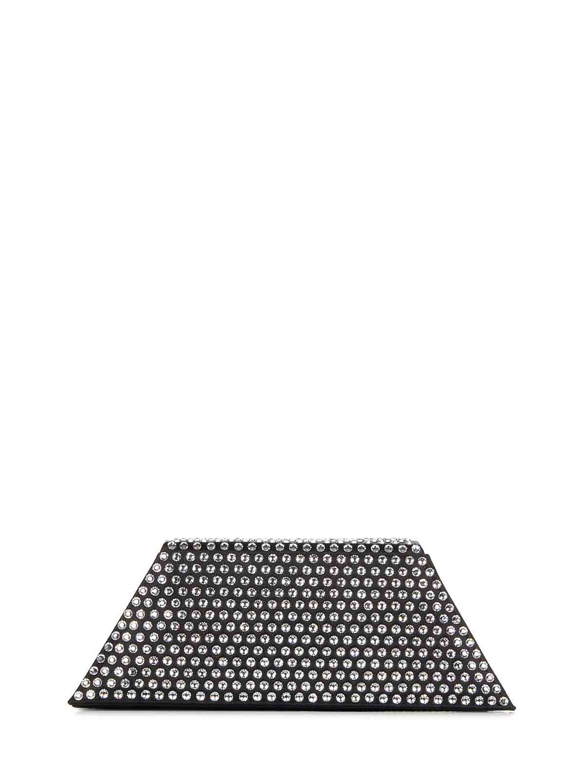 Shop Amina Muaddi Crystal Clutch In Black