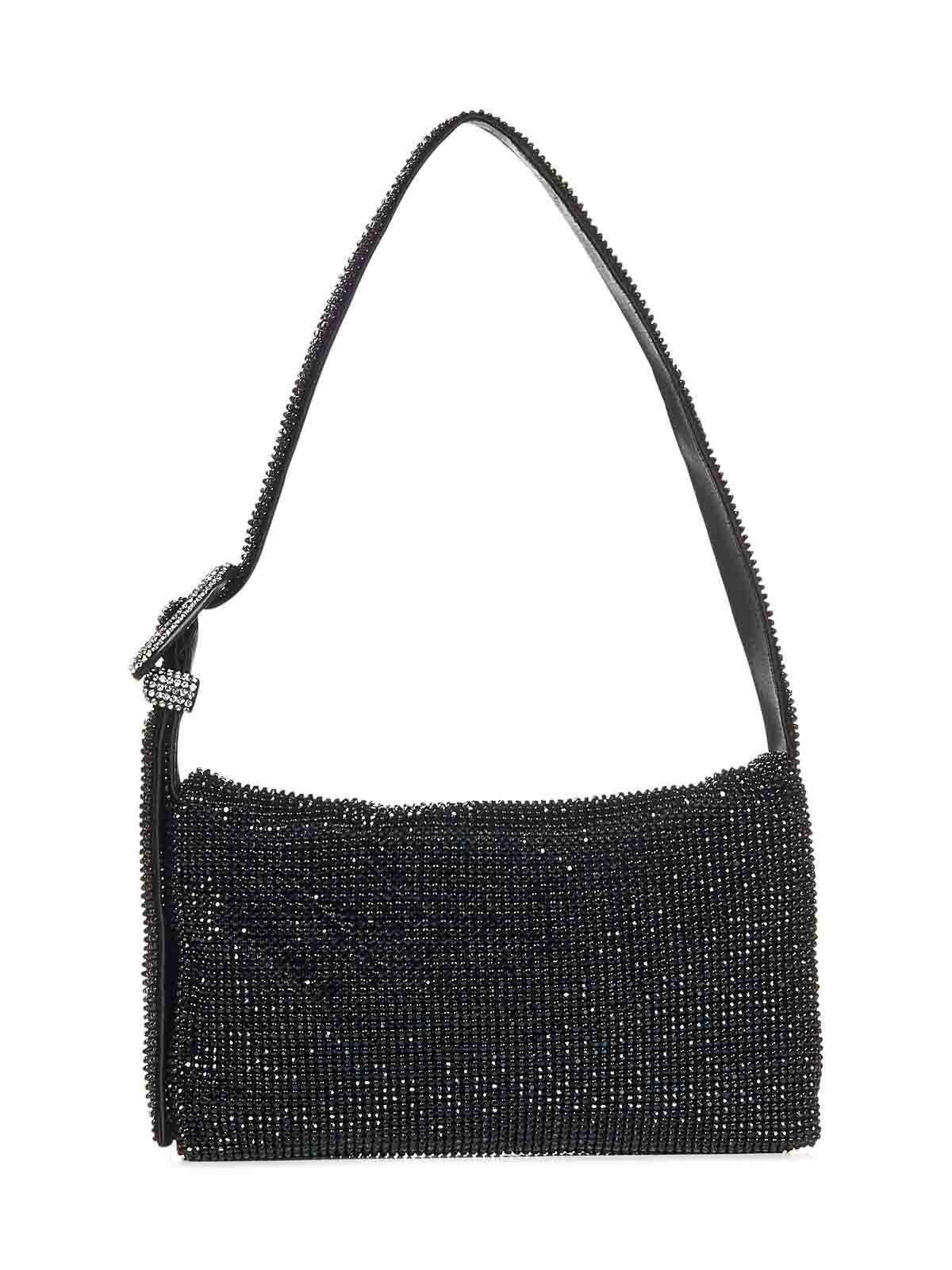 Shop Benedetta Bruzziches Crystal Mesh Shoulder Bag In Black