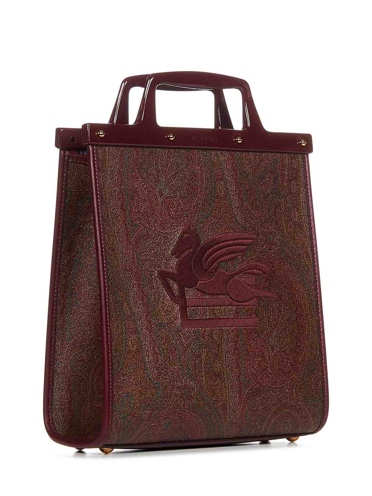 Shop Etro Burgundy Shopper Bag In Dark Red