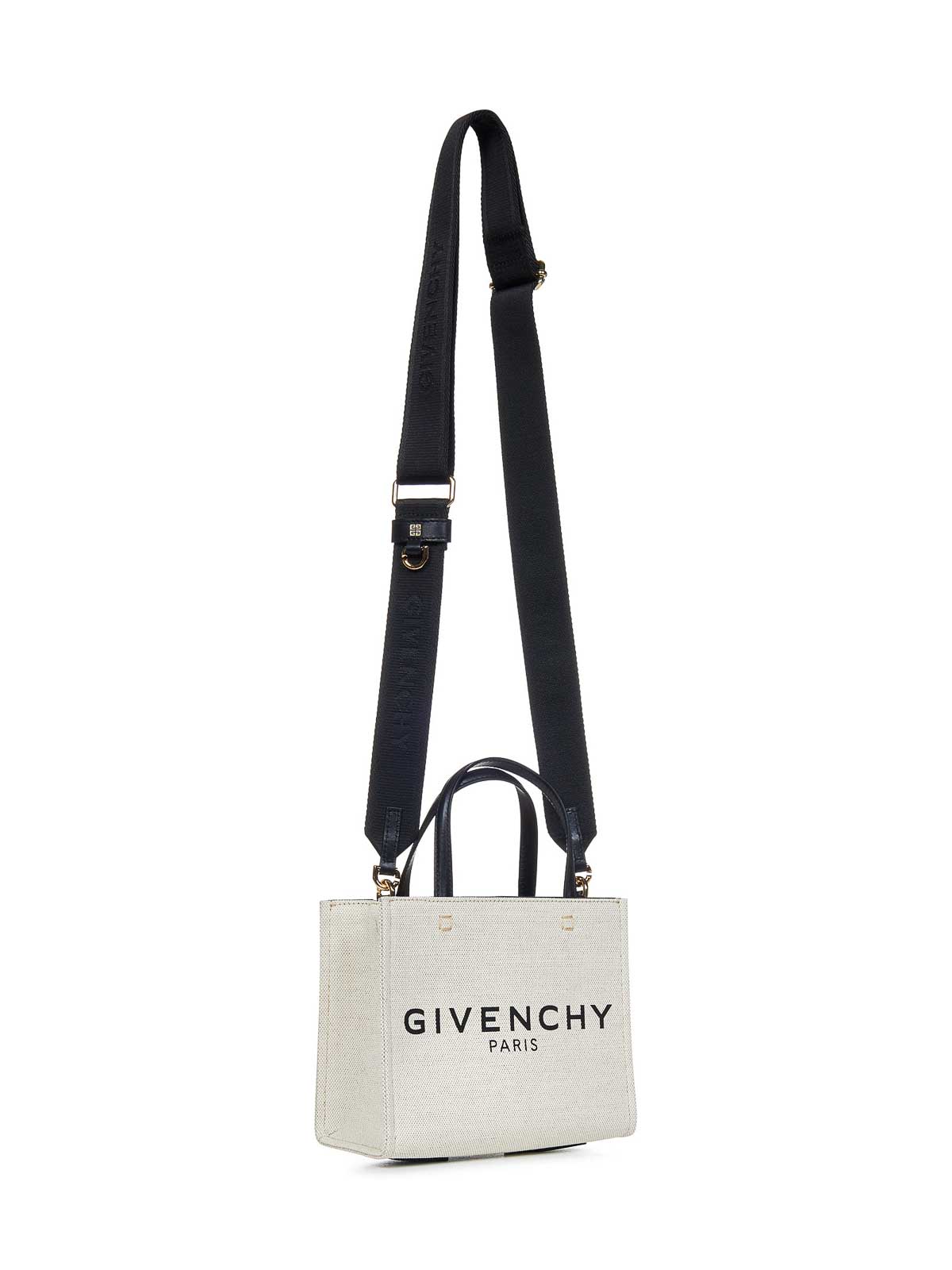 Shop Givenchy Beige Canvas Mini Tote Bag