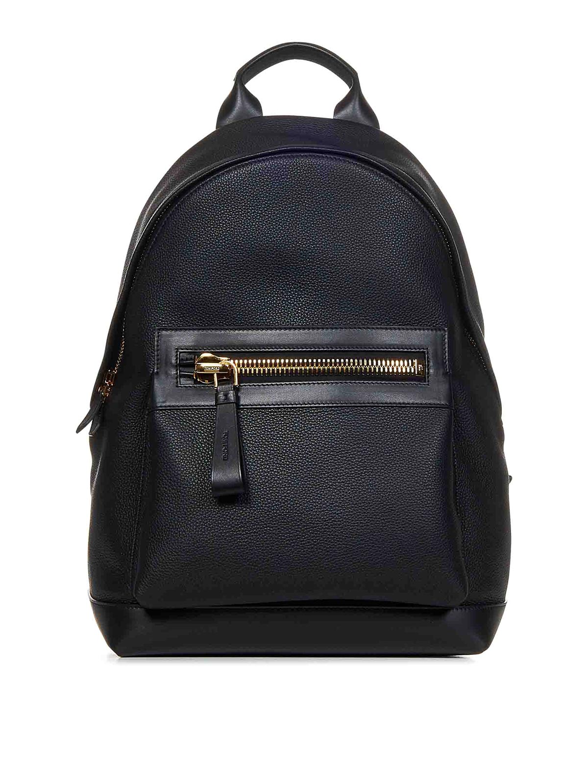 Tom Ford Black Leather Backpack With Oversized Zip