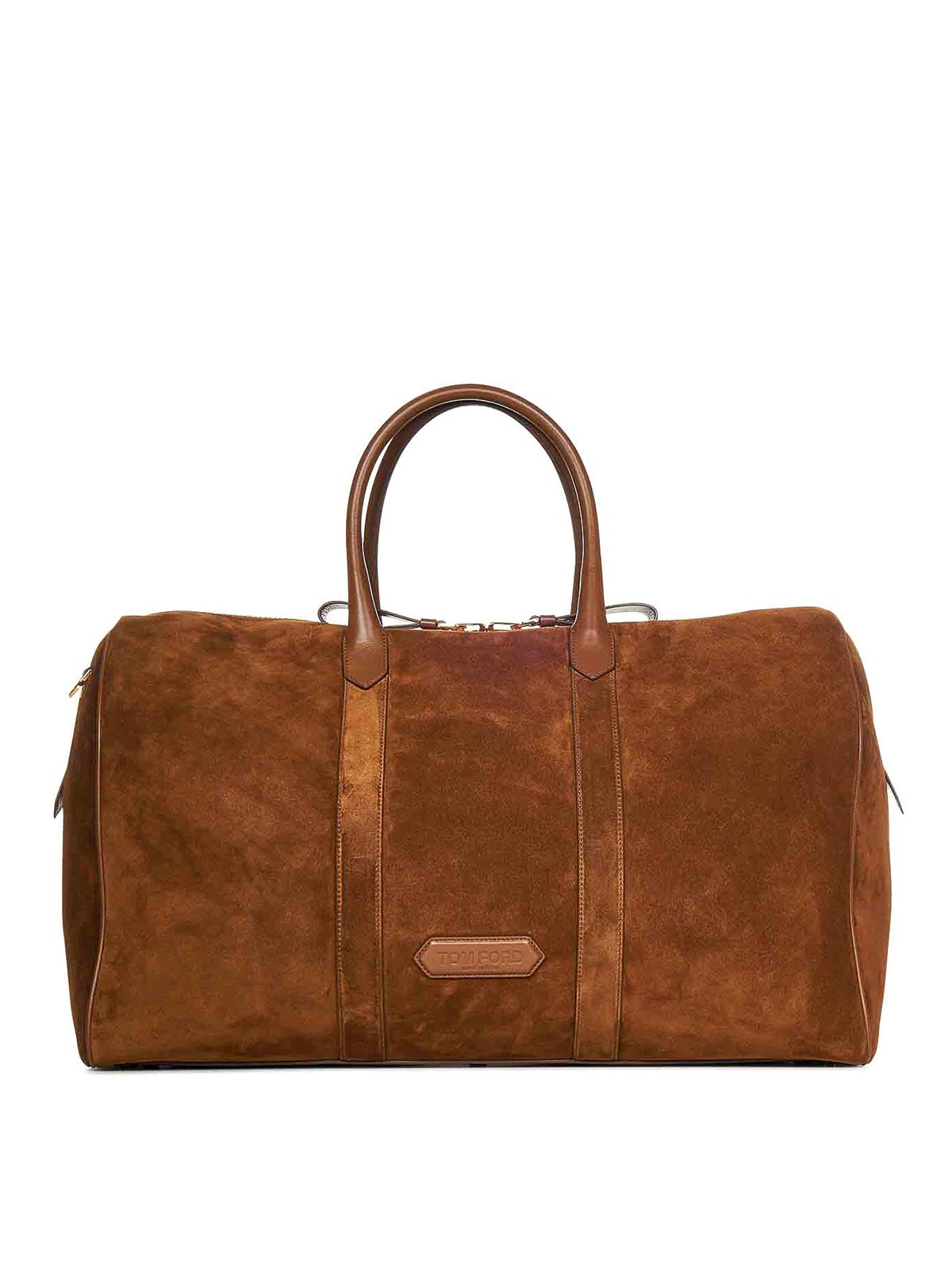 tom ford tobacco leather Tom Ford Tobacco Suede Duffel Bag with Logo|H0560LCL323G1B029