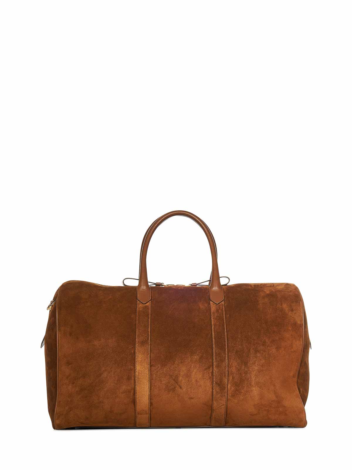 Tom Ford Tobacco Suede Duffel Bag with Logo|H0560LCL323G1B029