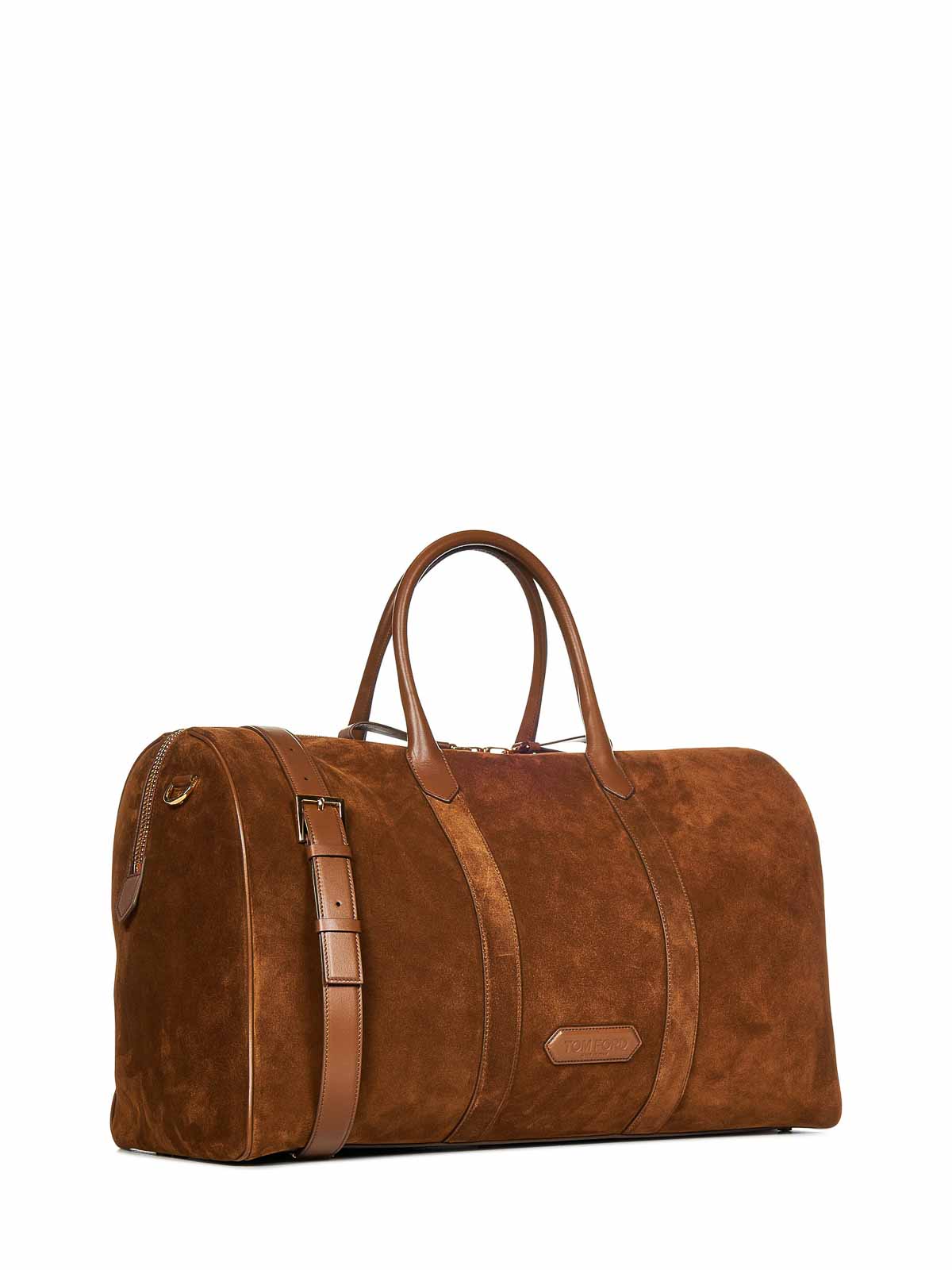 Tom Ford Tobacco Suede Duffel Bag with Logo H0560LCL323G1B029