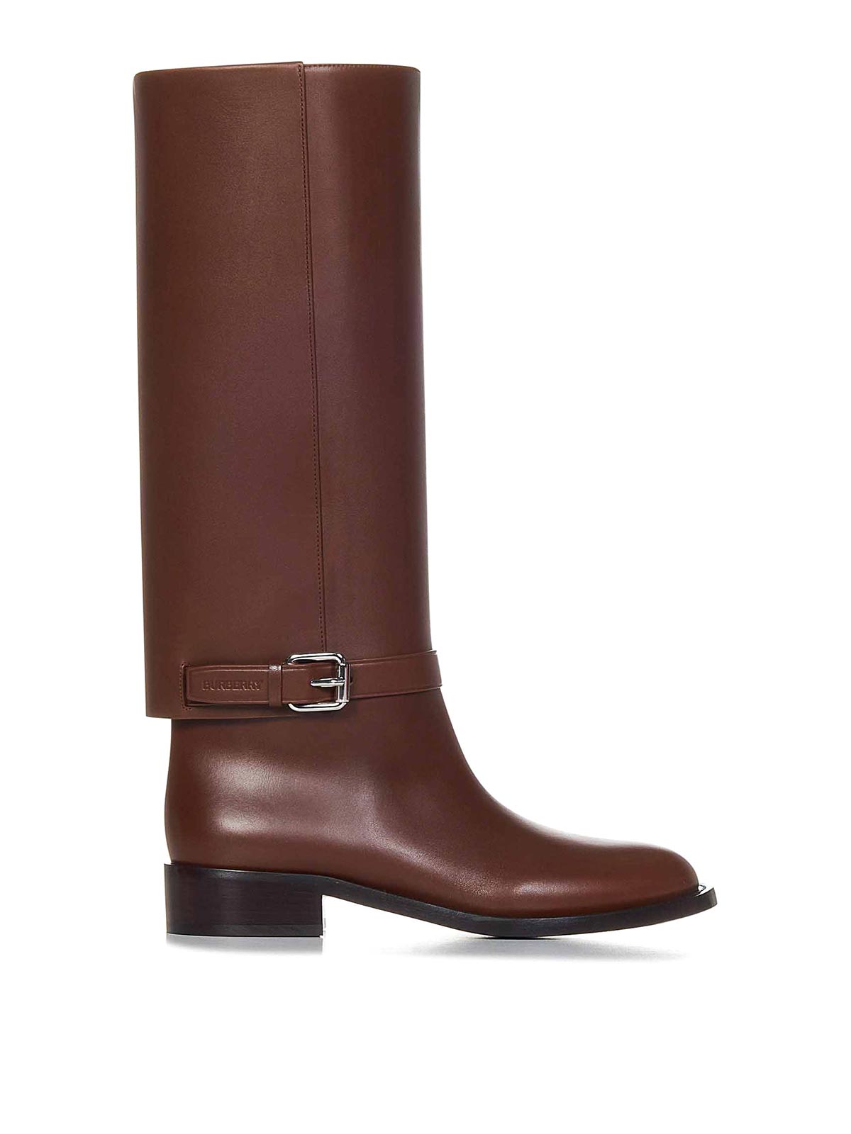 BURBERRY EQUESTRIAN BOOTS WITH ANKLE STRAP