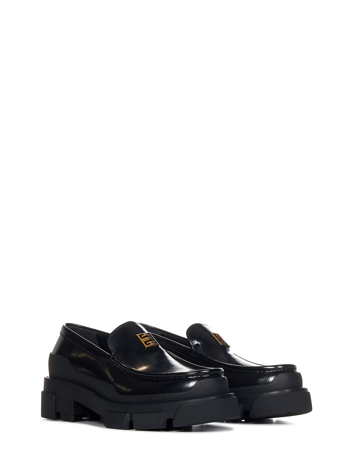 Shop Givenchy Black Leather Moccasins In Negro