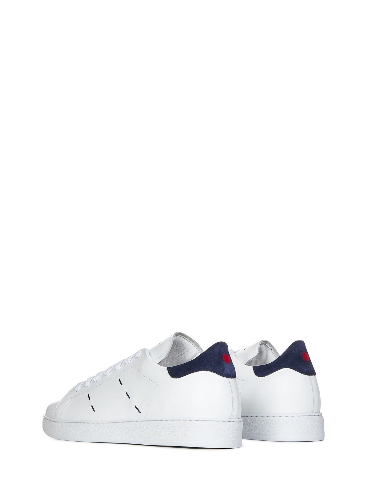 Shop Kiton White Sneakers With Topstitching