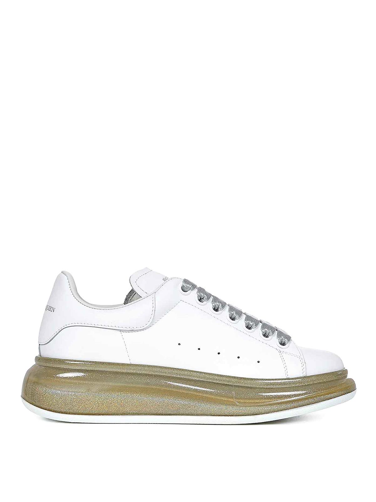 Shop Alexander Mcqueen Larry Sneakers With Translucent Sole In Blanco