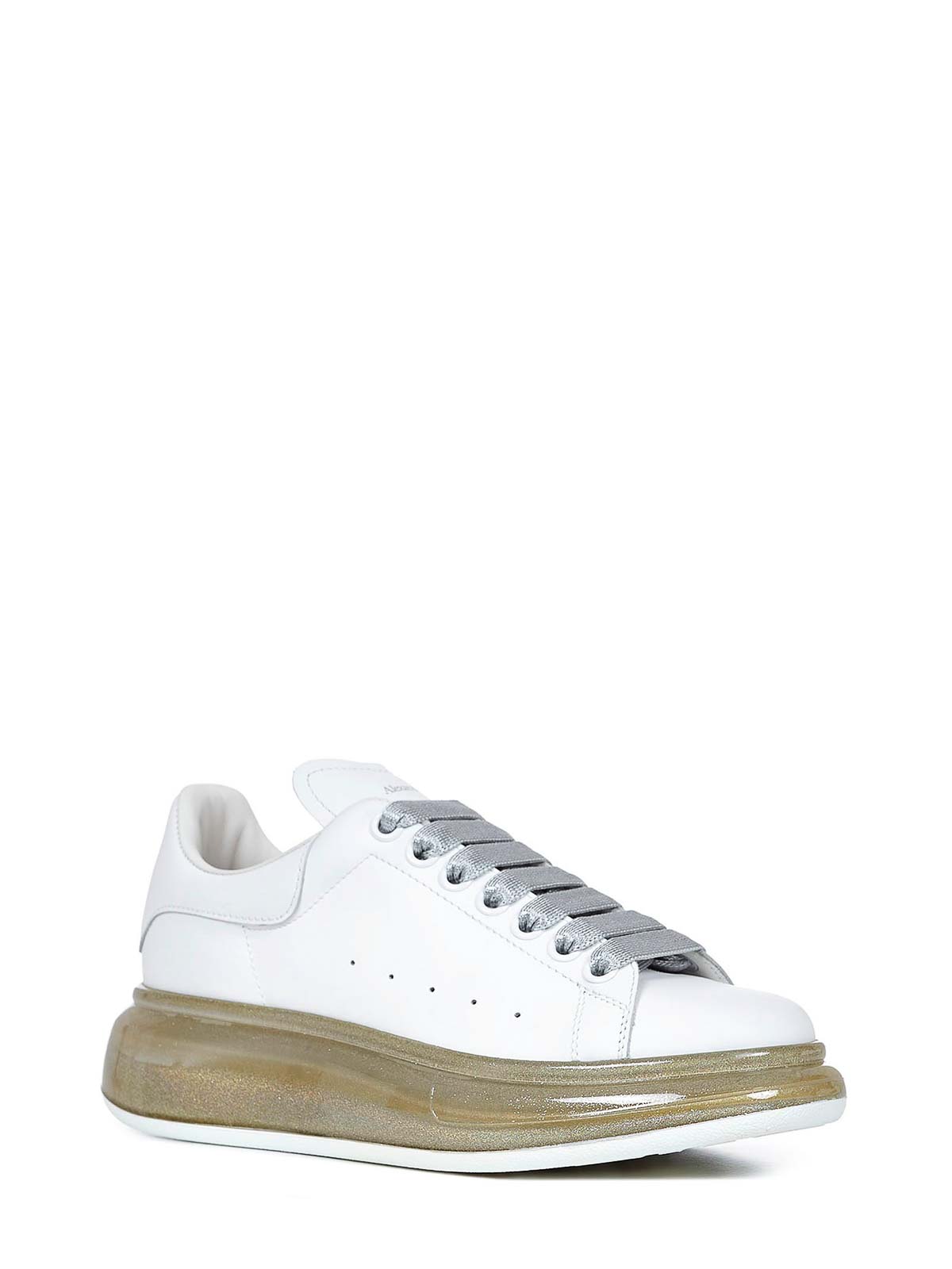 Shop Alexander Mcqueen Larry Sneakers With Translucent Sole In Blanco