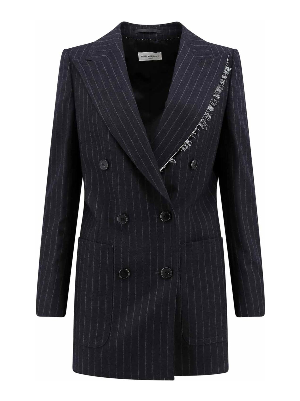 DRIES VAN NOTEN ダークグレー ストライプ ブレザー DRIES VAN NOTEN ダークグレー ストライプ ブレザー ドリス