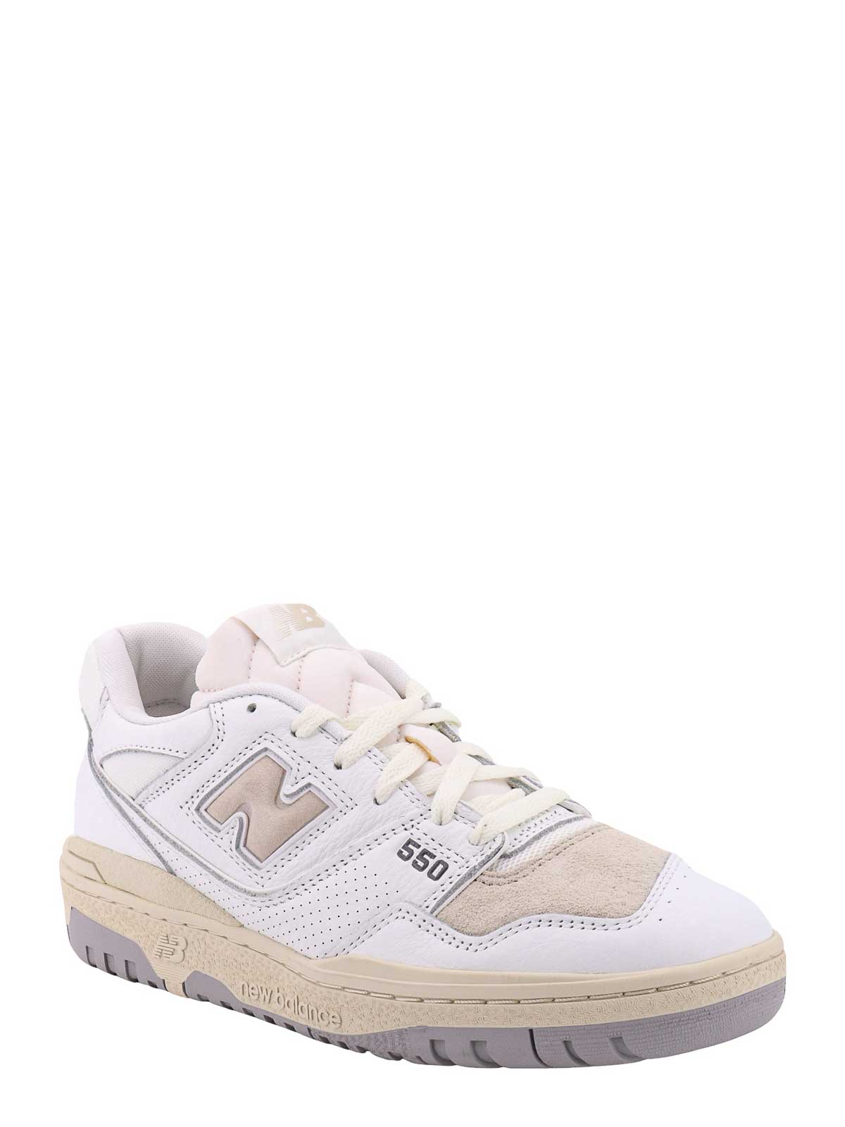 Shop New Balance 550 Leather Sneakers In White