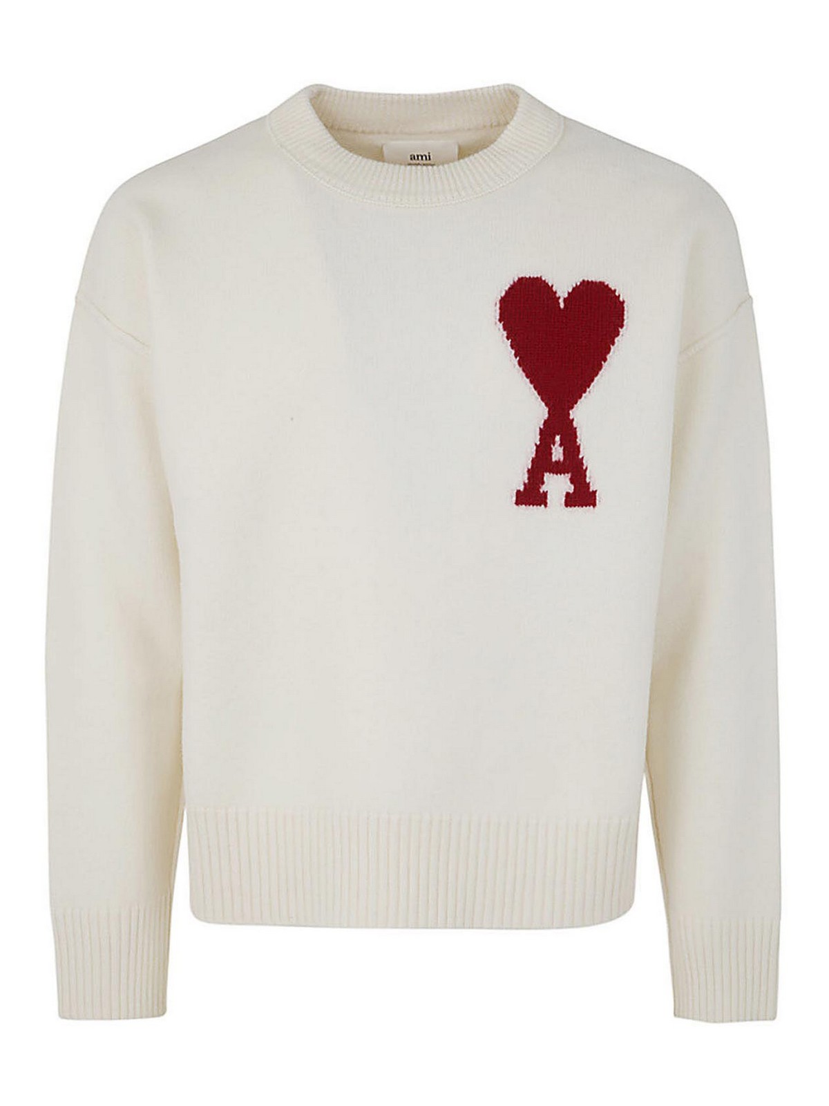 Ami Alexandre Mattiussi Red Adc Sweater In White
