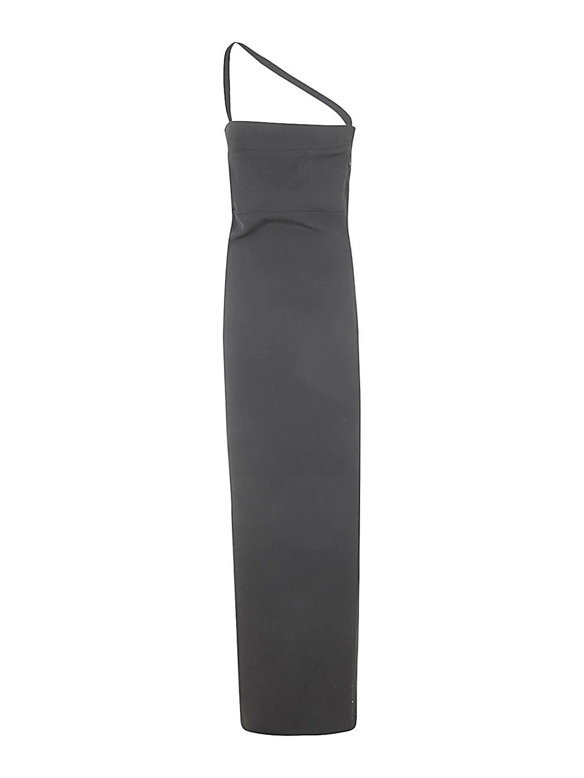 Ann Demeulemeester Ella Long Pencil Dress With Diagonal Strap In Black