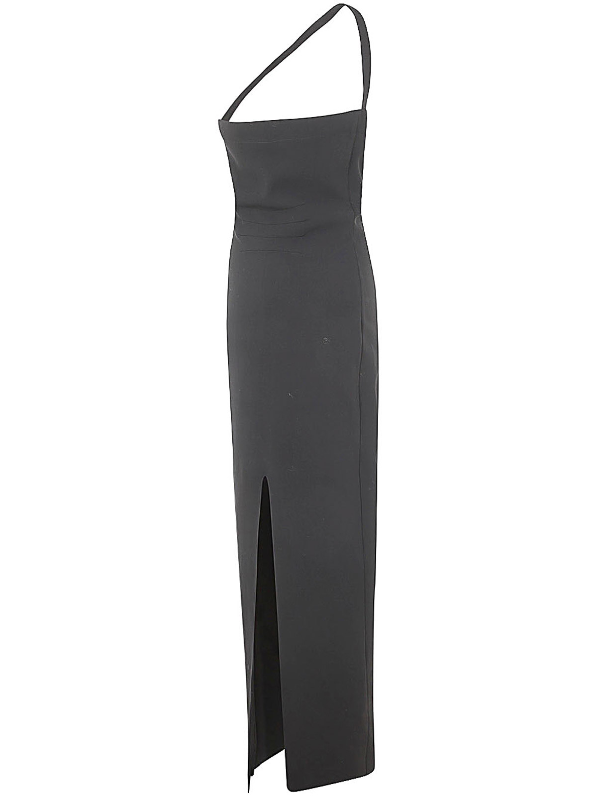 Shop Ann Demeulemeester Ella Long Pencil Dress With Diagonal Strap In Black