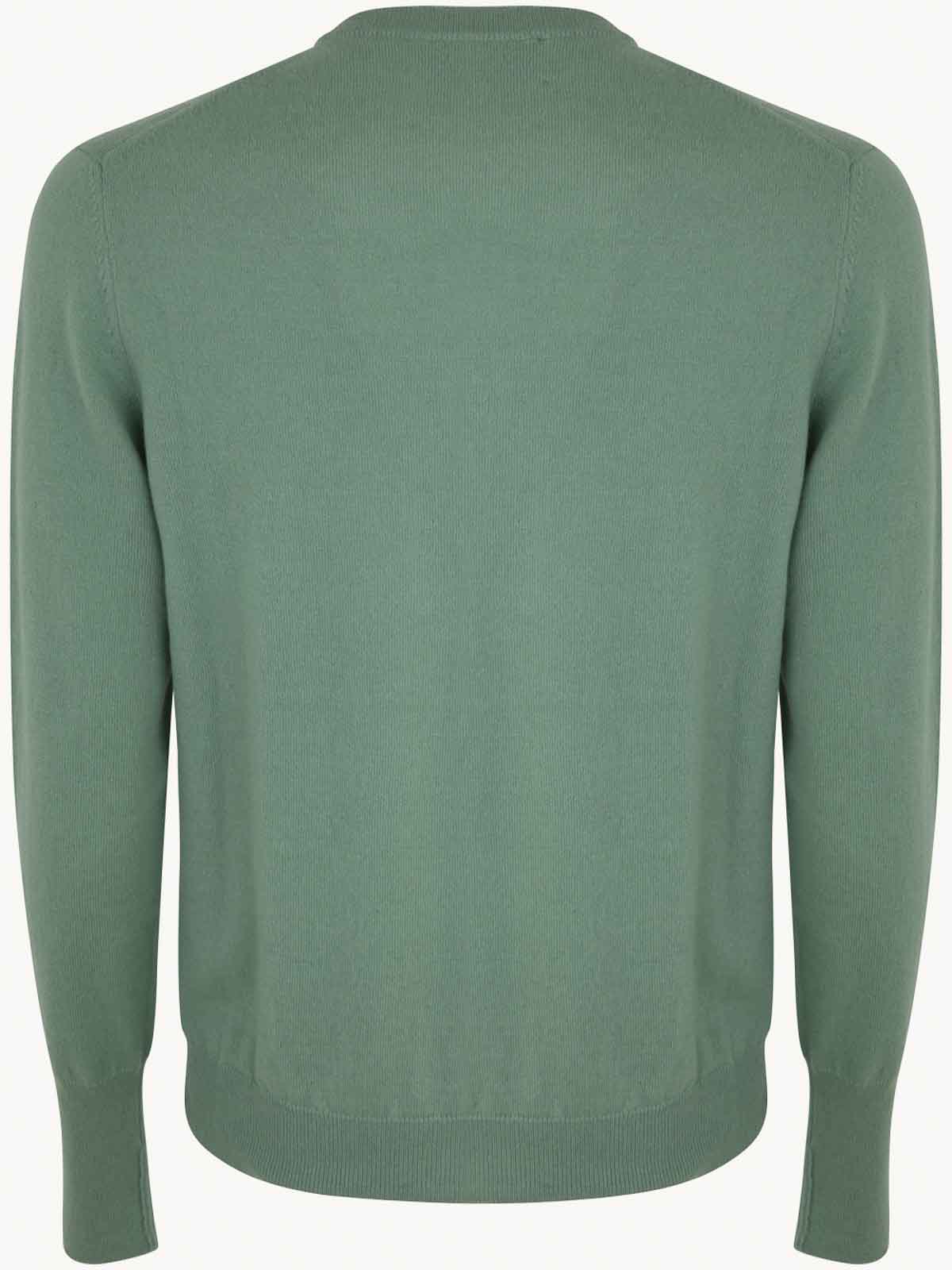 Shop Ballantyne Cashmere Round Neck Pullover In Green