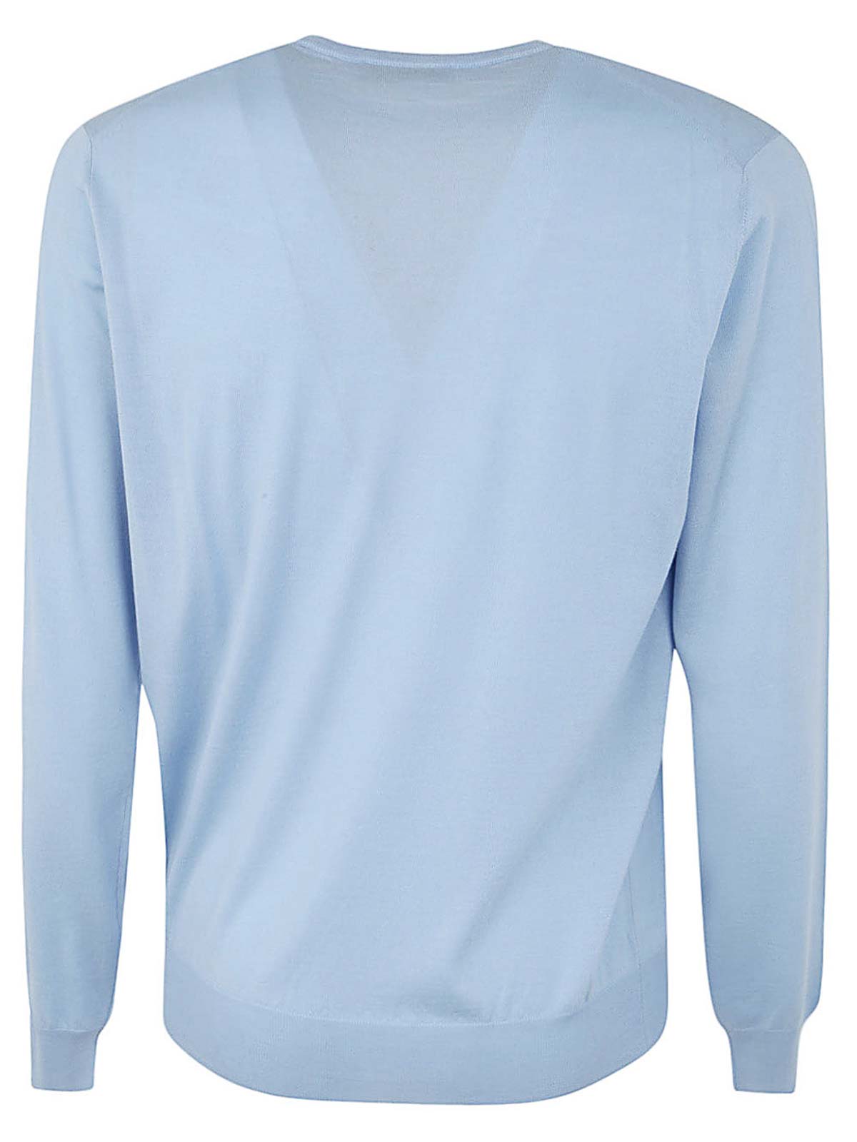 Shop Filippo De Laurentiis Crew Neck Sweater Wool Silk Cashmere In Blue