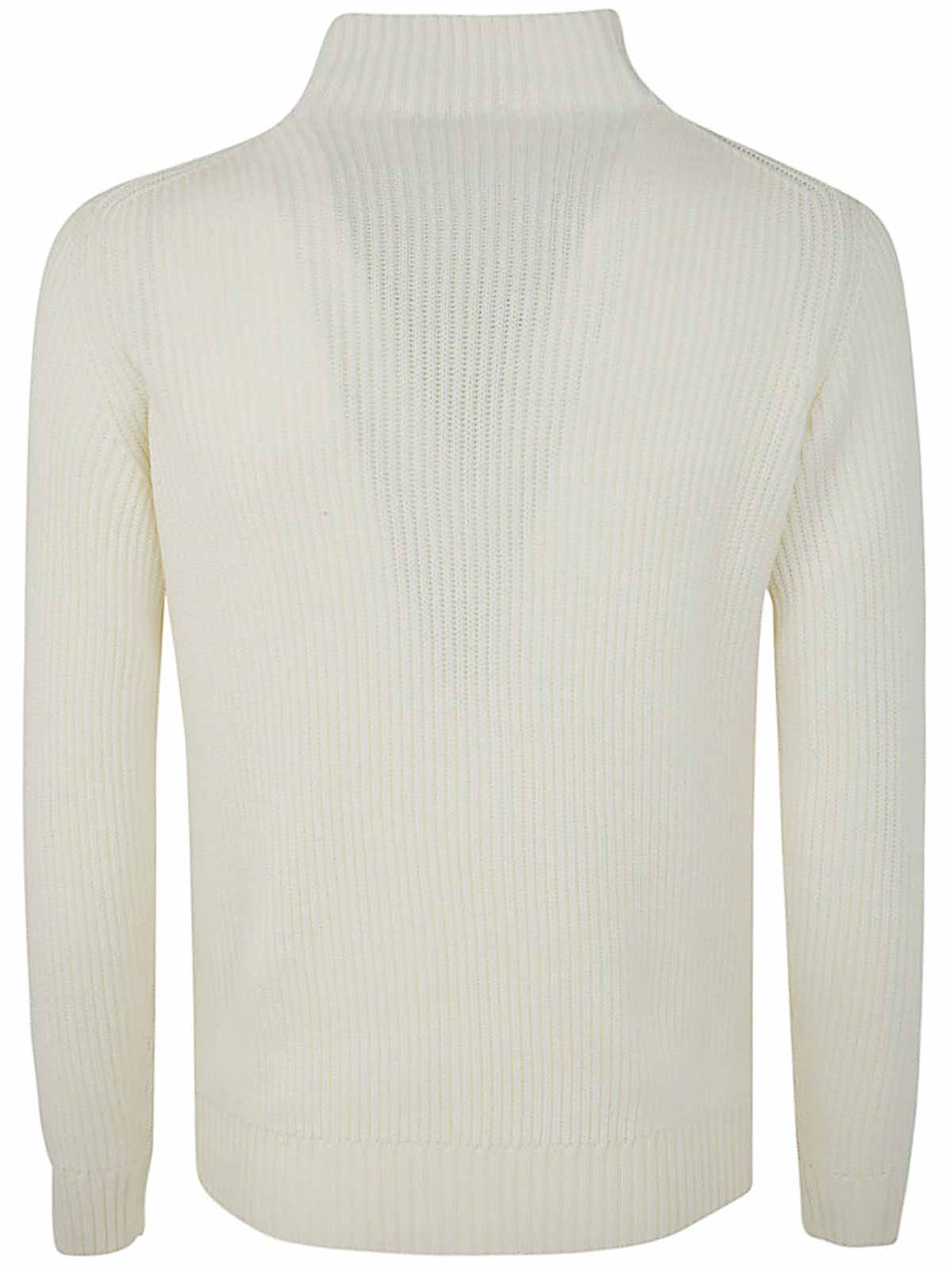 Shop Filippo De Laurentiis Crew Neck Sweater With Braid In Grey