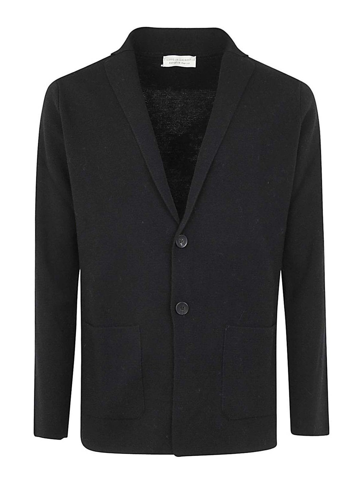 Filippo De Laurentiis Single Breasted Revers Jacket In Black