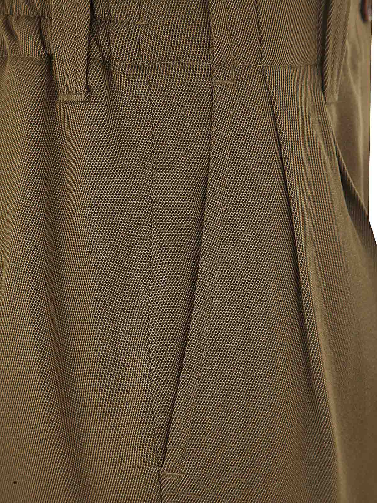 Shop Golden Goose Tapered High Waisted Wool Pants In Brown