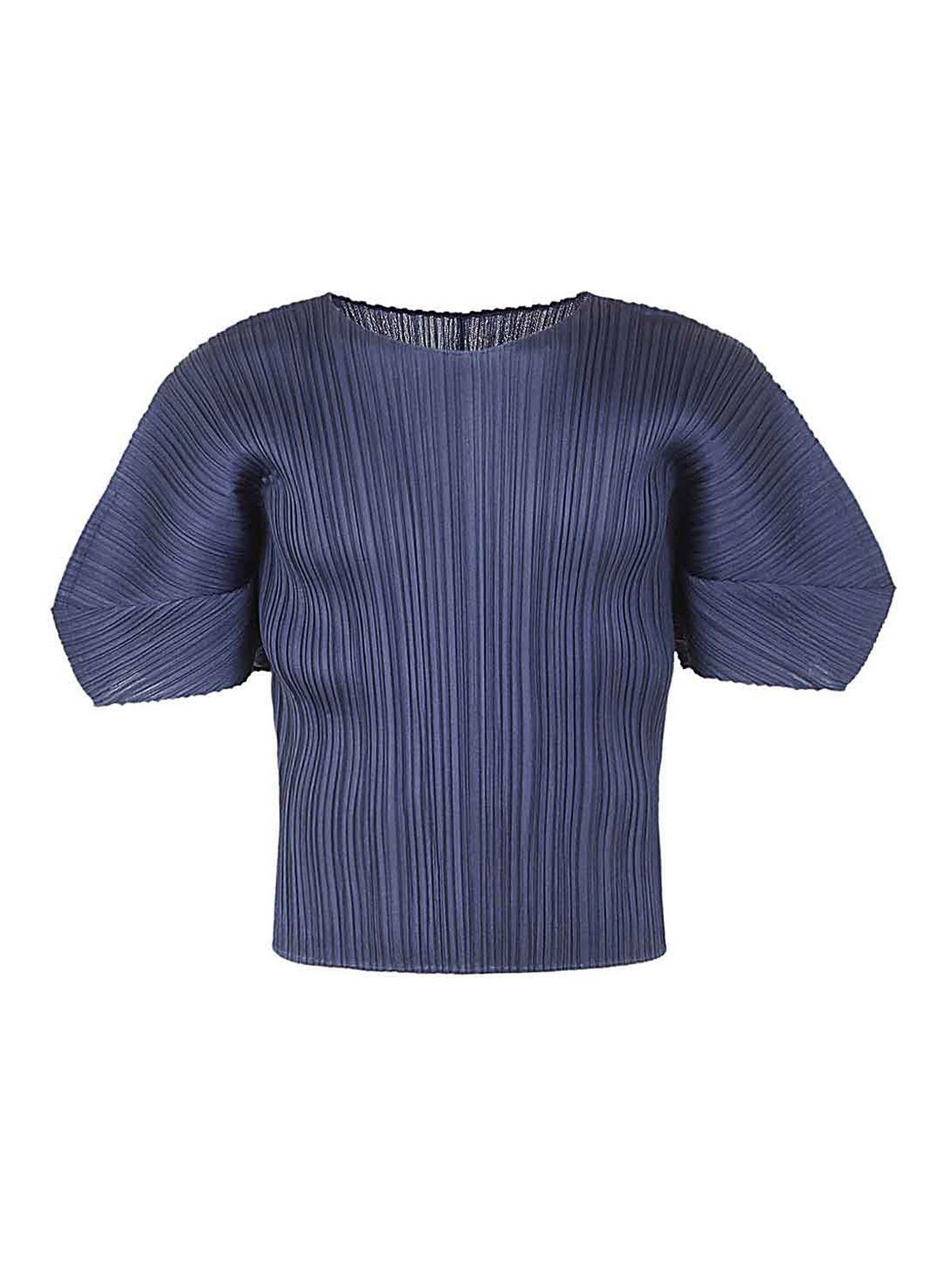 Pleats Please Issey Miyake クルーネック - ブルー | PP38JK12278
