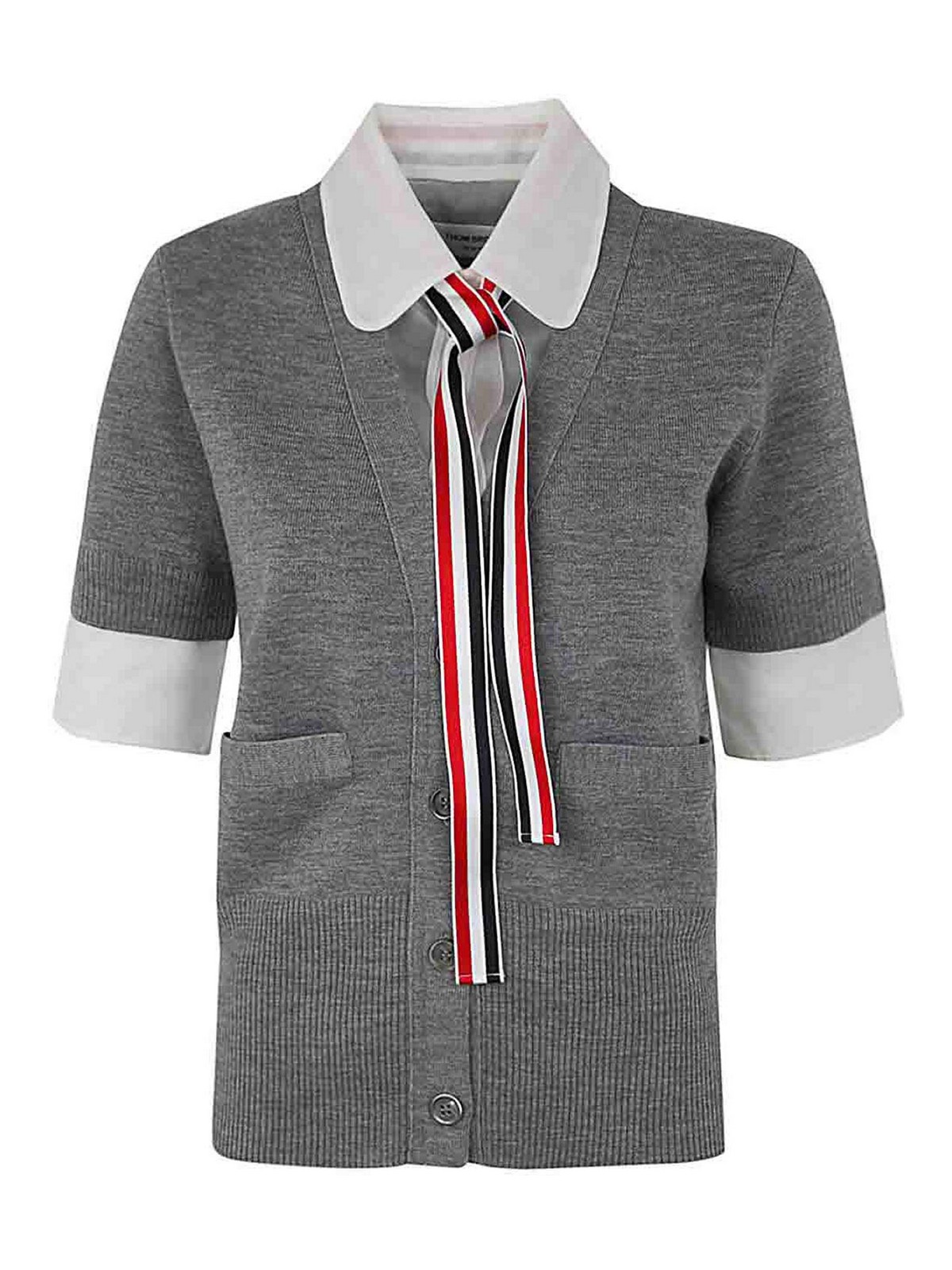 Thom Browne Round Collar Shirt In Grey