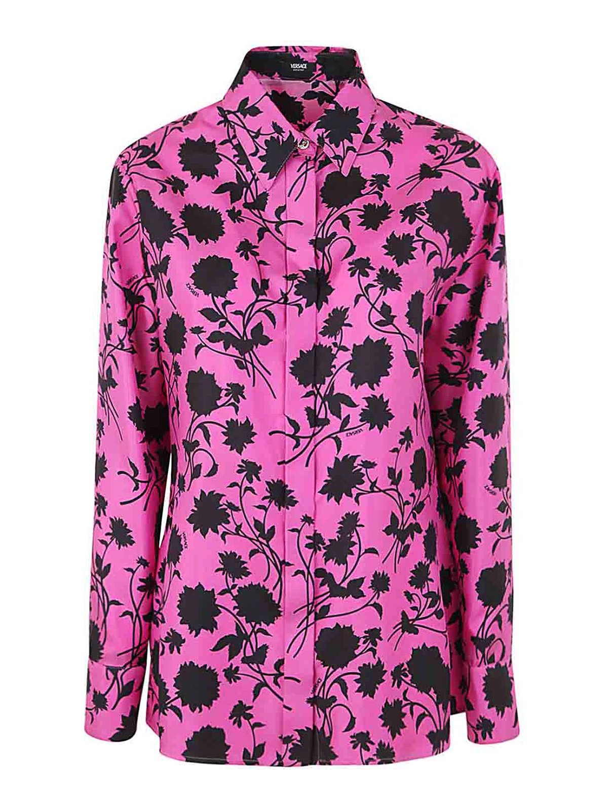Shop Versace Silk Fabric Shirt In Pink