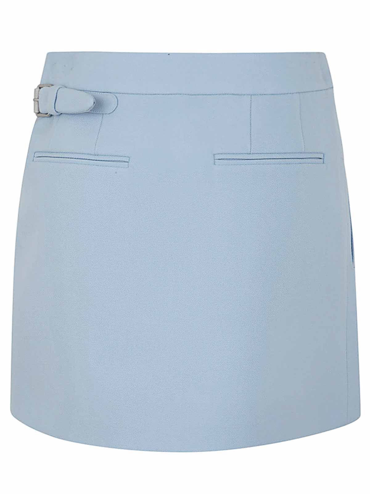 Shop Wardrobe.nyc Wrap Skirt Mini In Blue