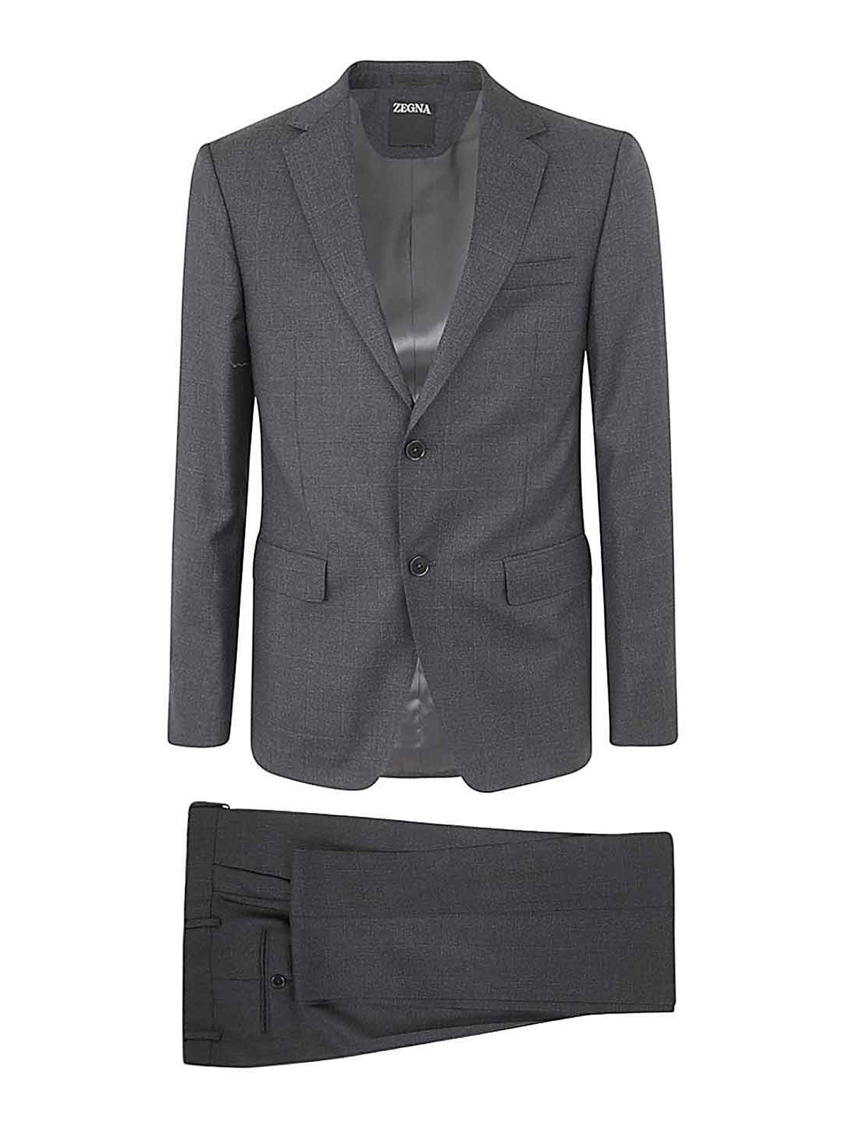 Zegna Pure Wool Suit In Gris
