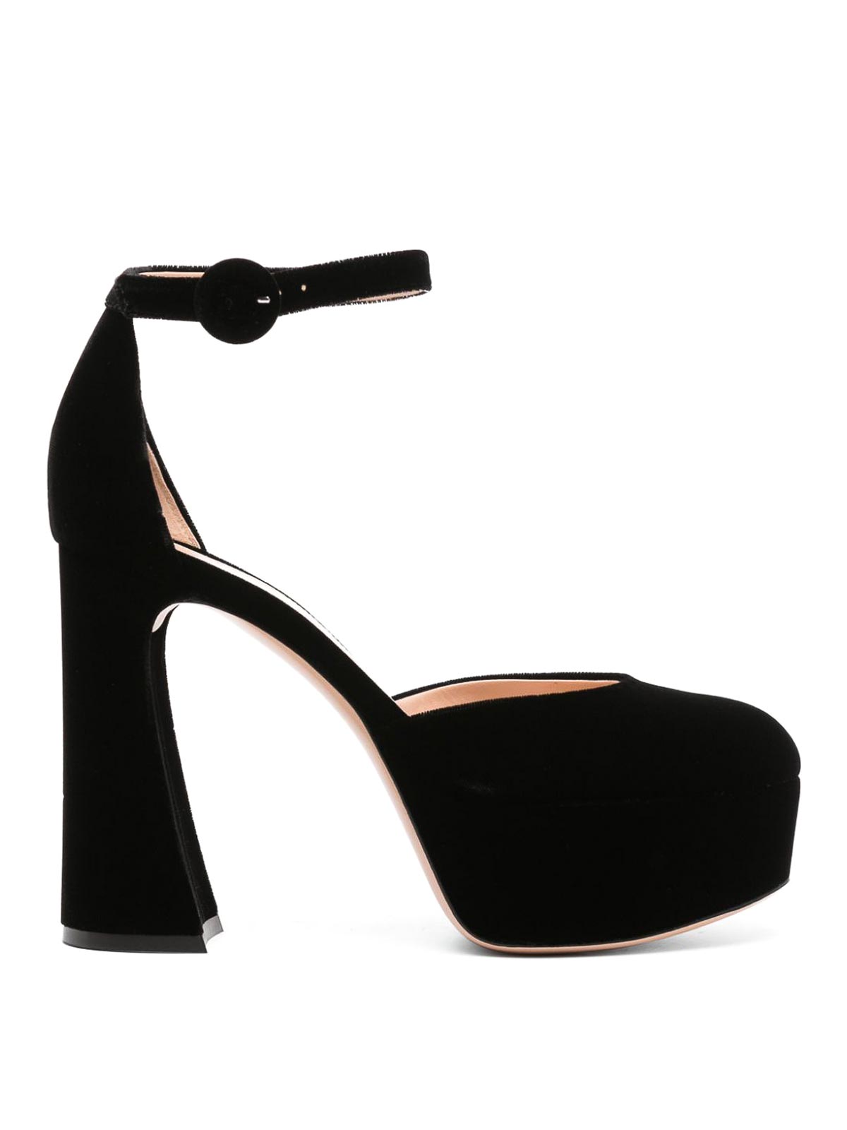 Gianvito Rossi Holly D`orsay Velvet Shoes In Black