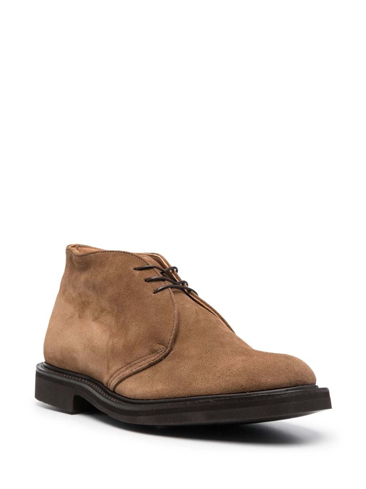 Shop Tricker's Suede Lace-ups In Brown