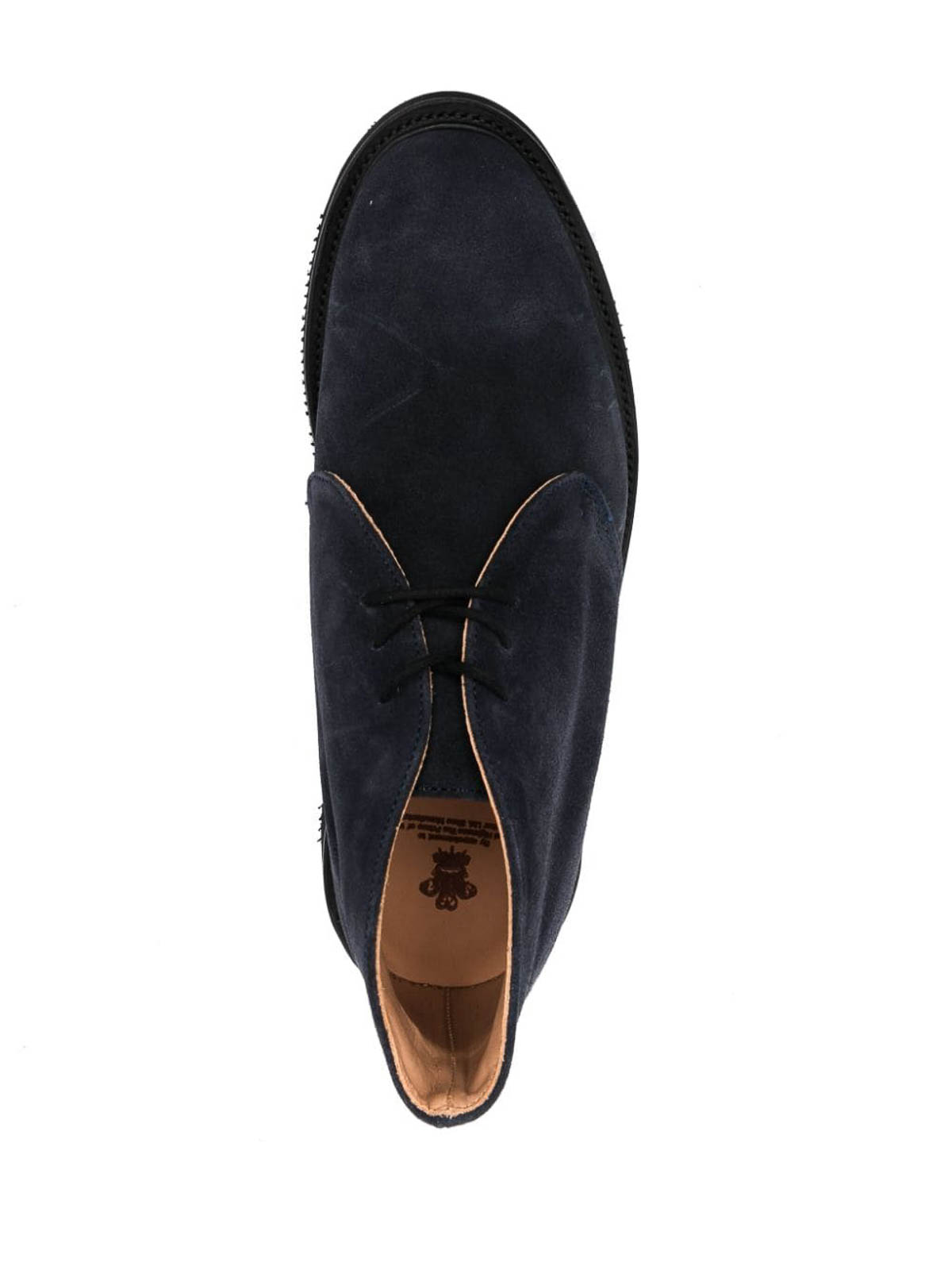 Shop Tricker's Suede Lace-ups In Blue
