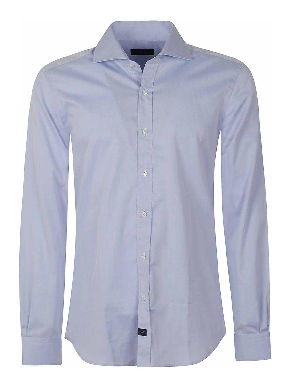 Fay French Collar Shirt In Light Blue