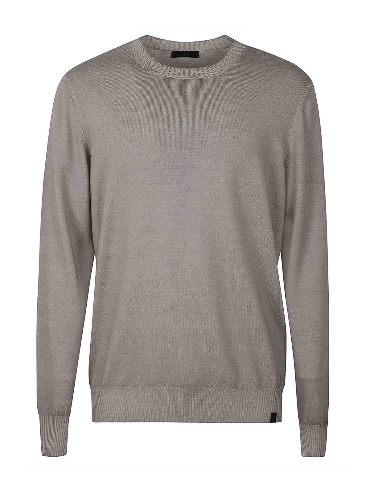Fay Crew Neck Sweater In Grey