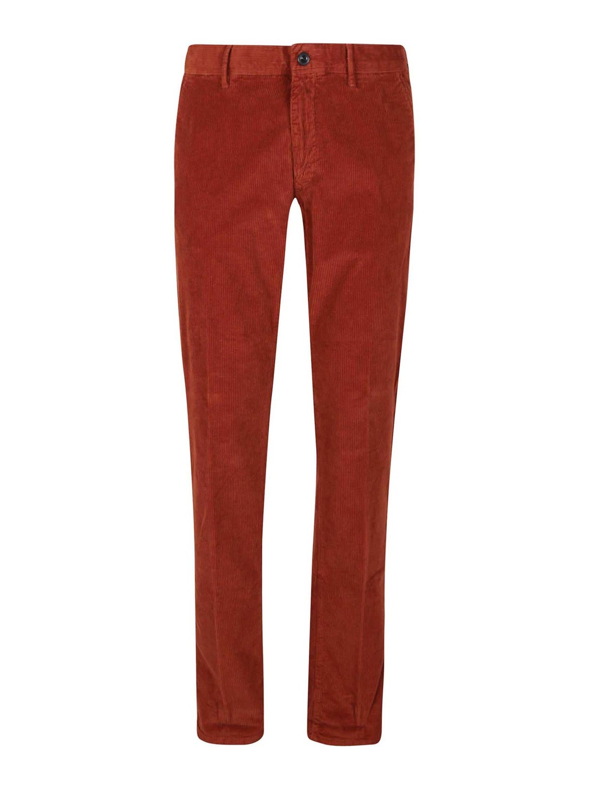 Shop Incotex Velvet Trousers In Dark Red