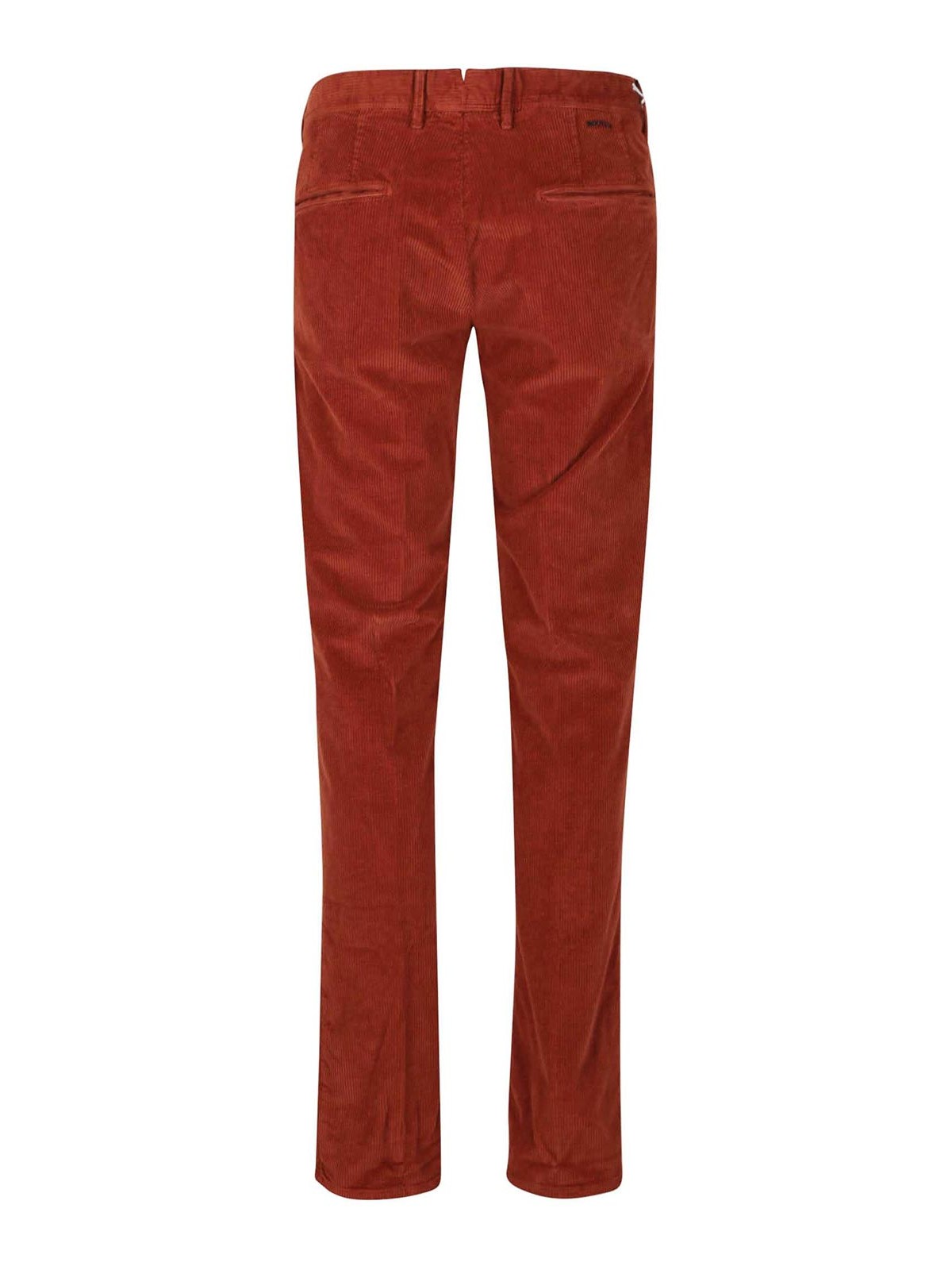 Shop Incotex Velvet Trousers In Dark Red
