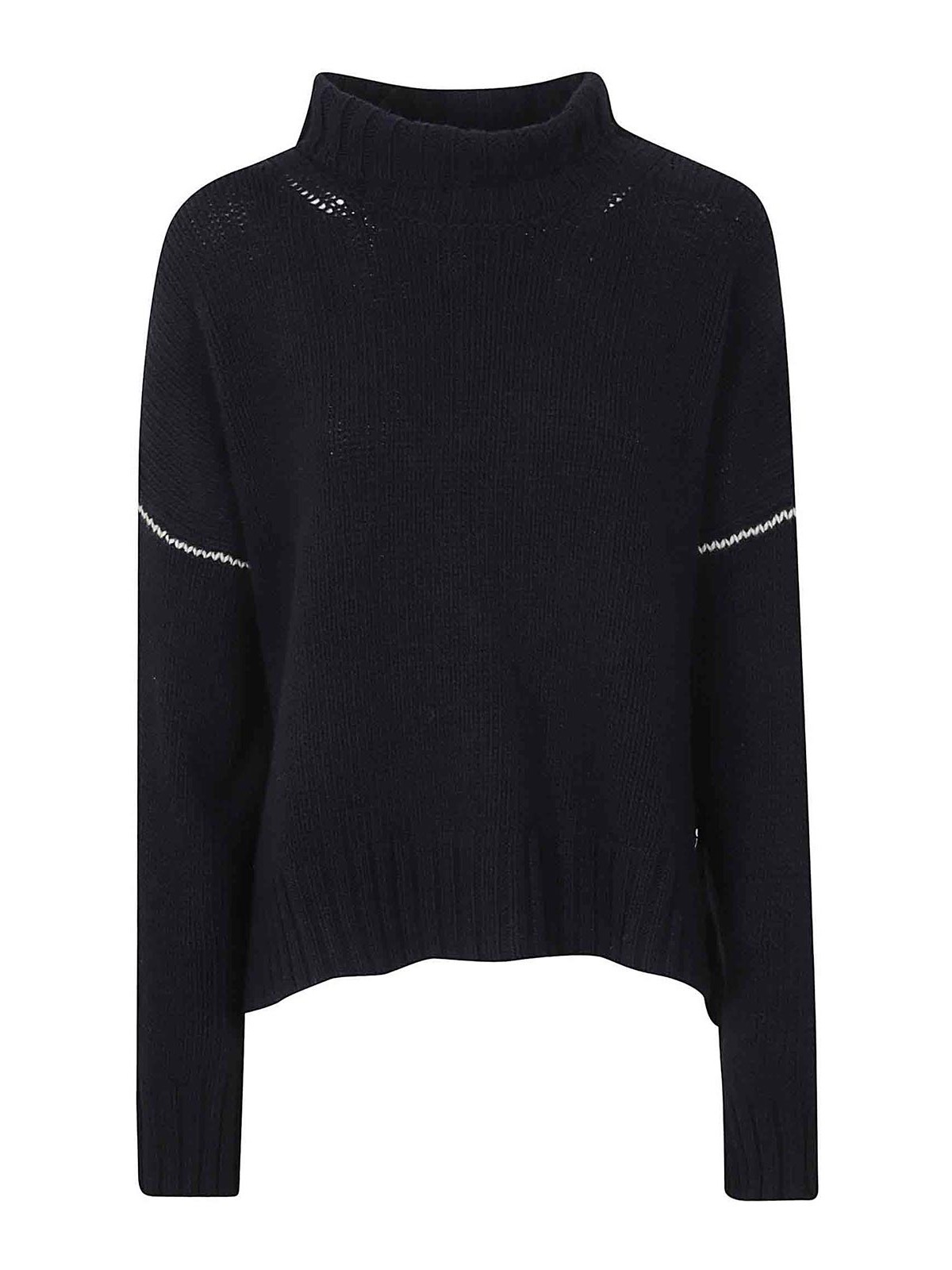 Woolrich Wool Cable Turtleneck In Blue